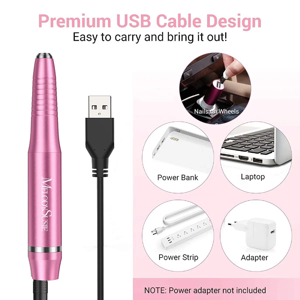 Silvia(PC150C) Pen-Shaped Portable USB Nail Drill 20,000RPM
