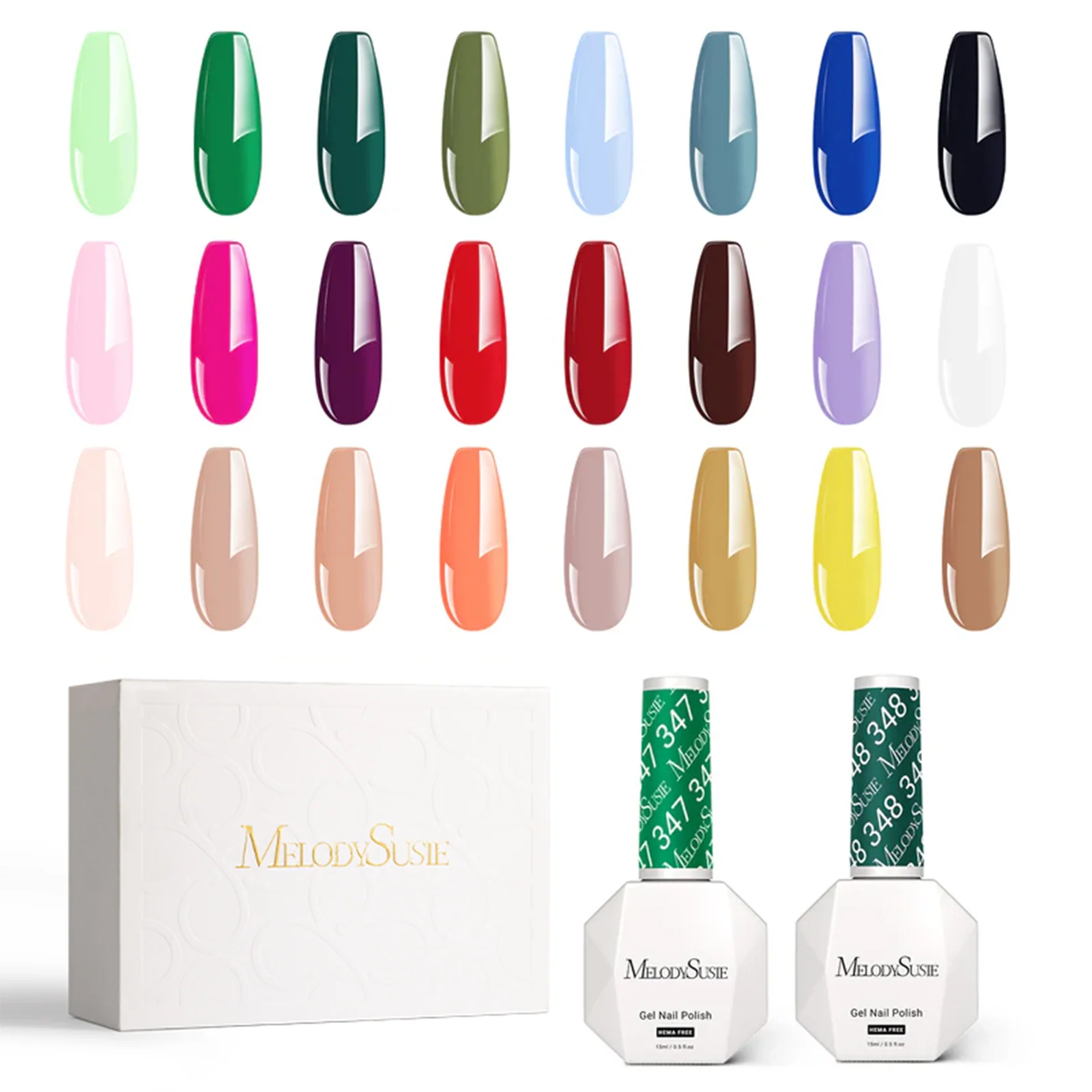 HEMA-Free Gel Nail Polish 24 Colors Set 0.5fl oz/15ml