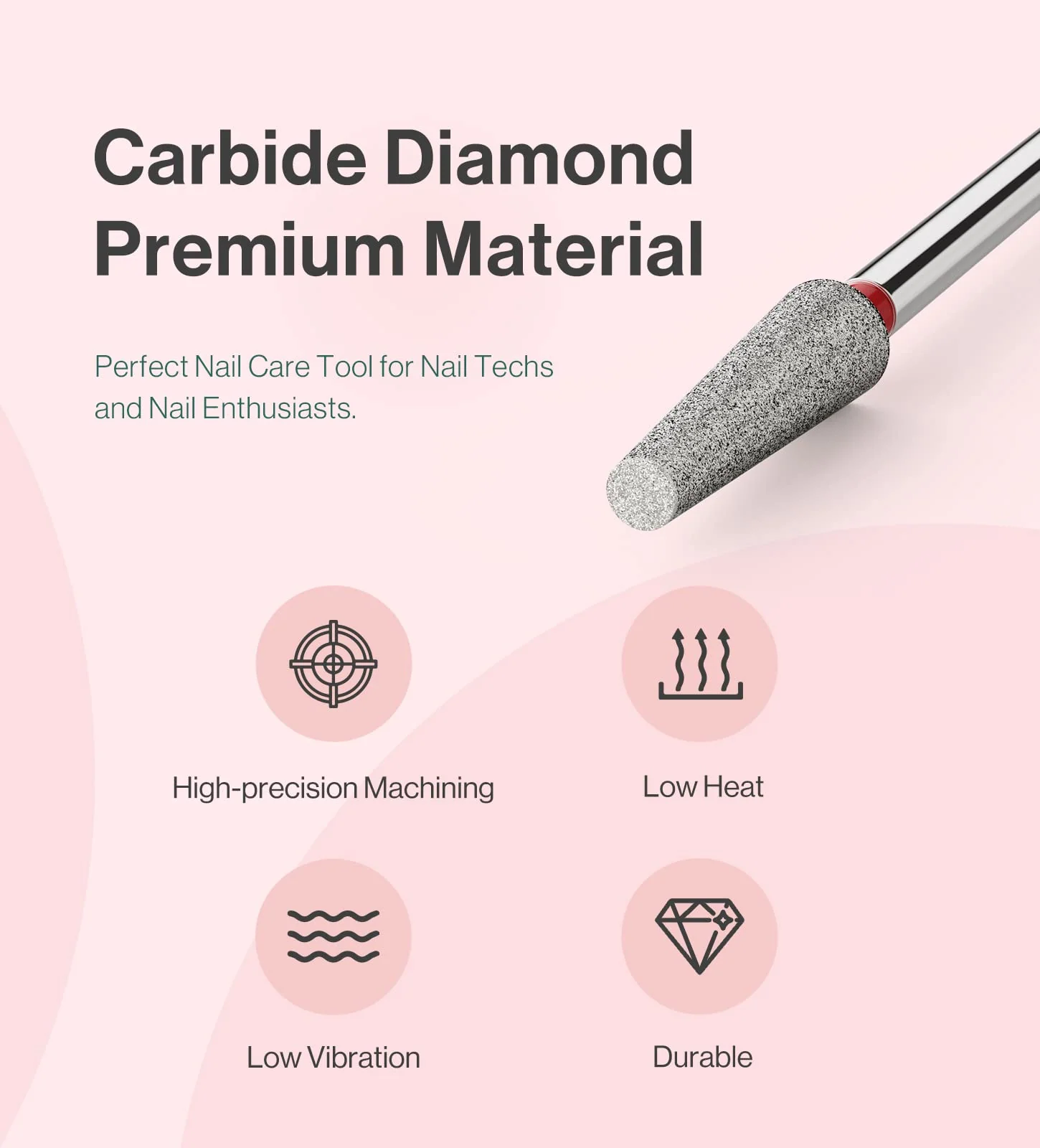 4mm 4mm Long Tapered Barrel Carbide Diamond Under Nail Cleaner Drill Bit