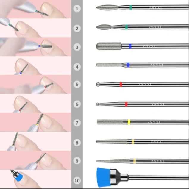 Sanitizer Box Diamond Cuticle Bits Set