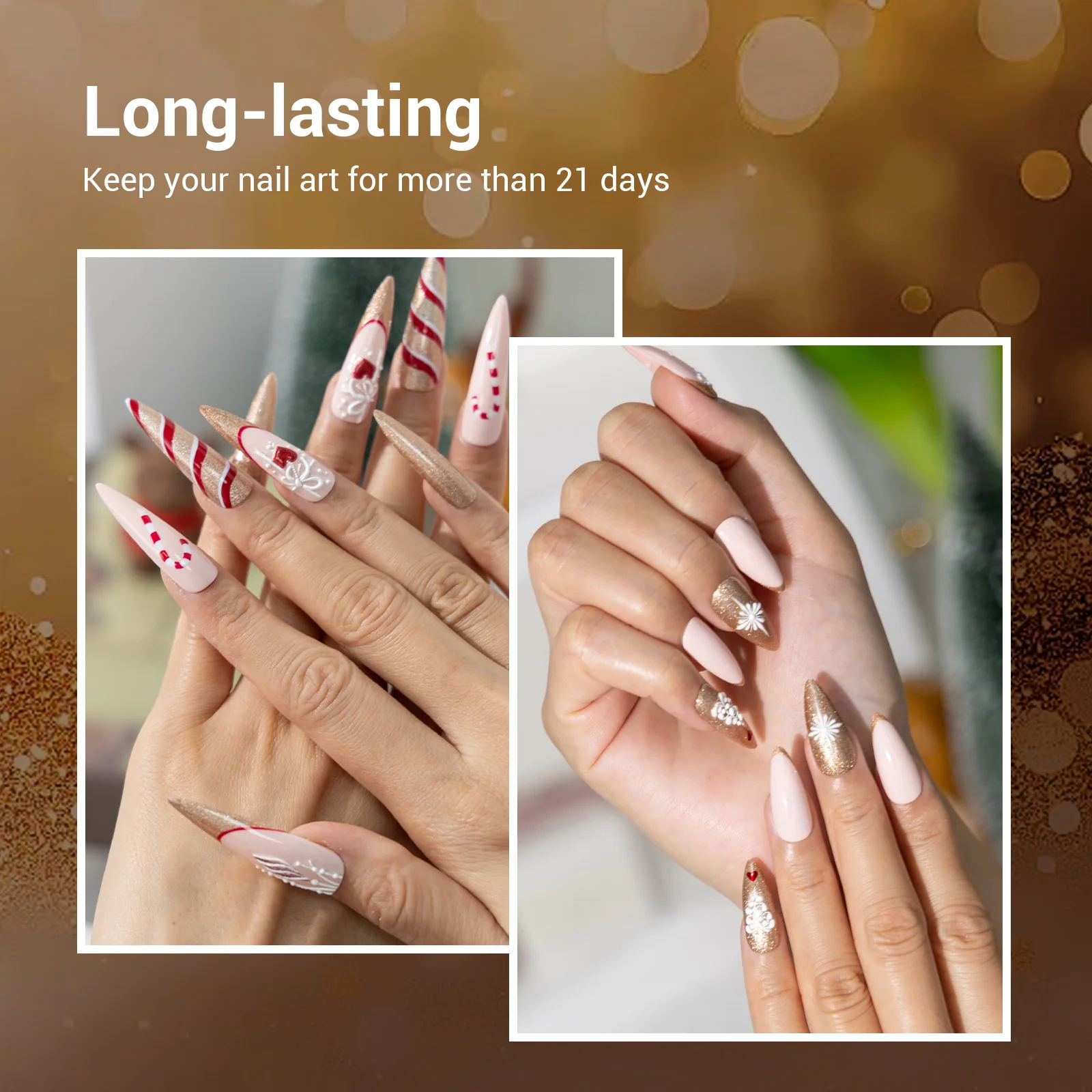 Christmas Nail Art Stickers Set with 6 Holiday Sticker Sheets