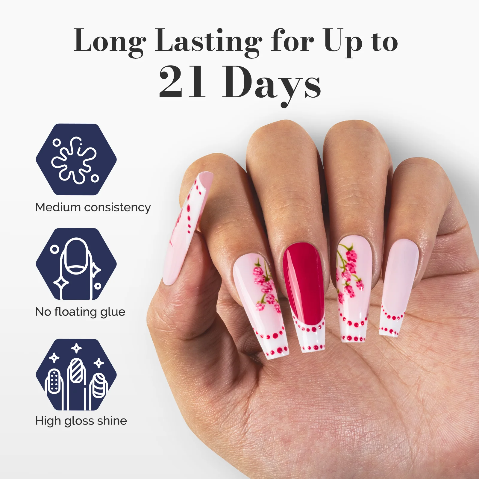 LED/UV Nail Lamps & Nail Drill Bits | MelodySusie HEMA-Free & HPMA-Free & TPO-Free 甲油胶 2支 Raspberry Red&Light Pink-P13+P22