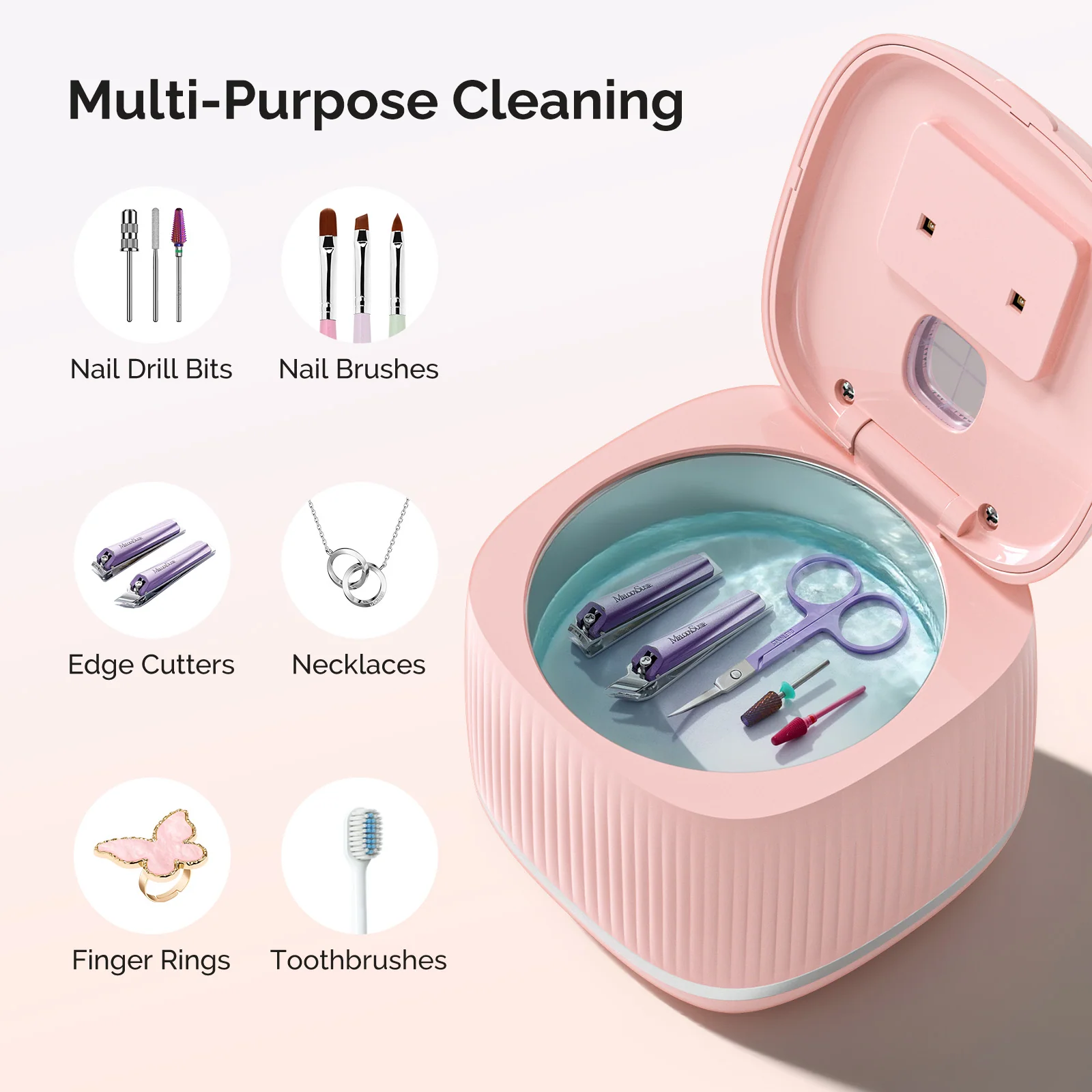 2 in 1 Ultrasonic Cleaner Machine for Manicure