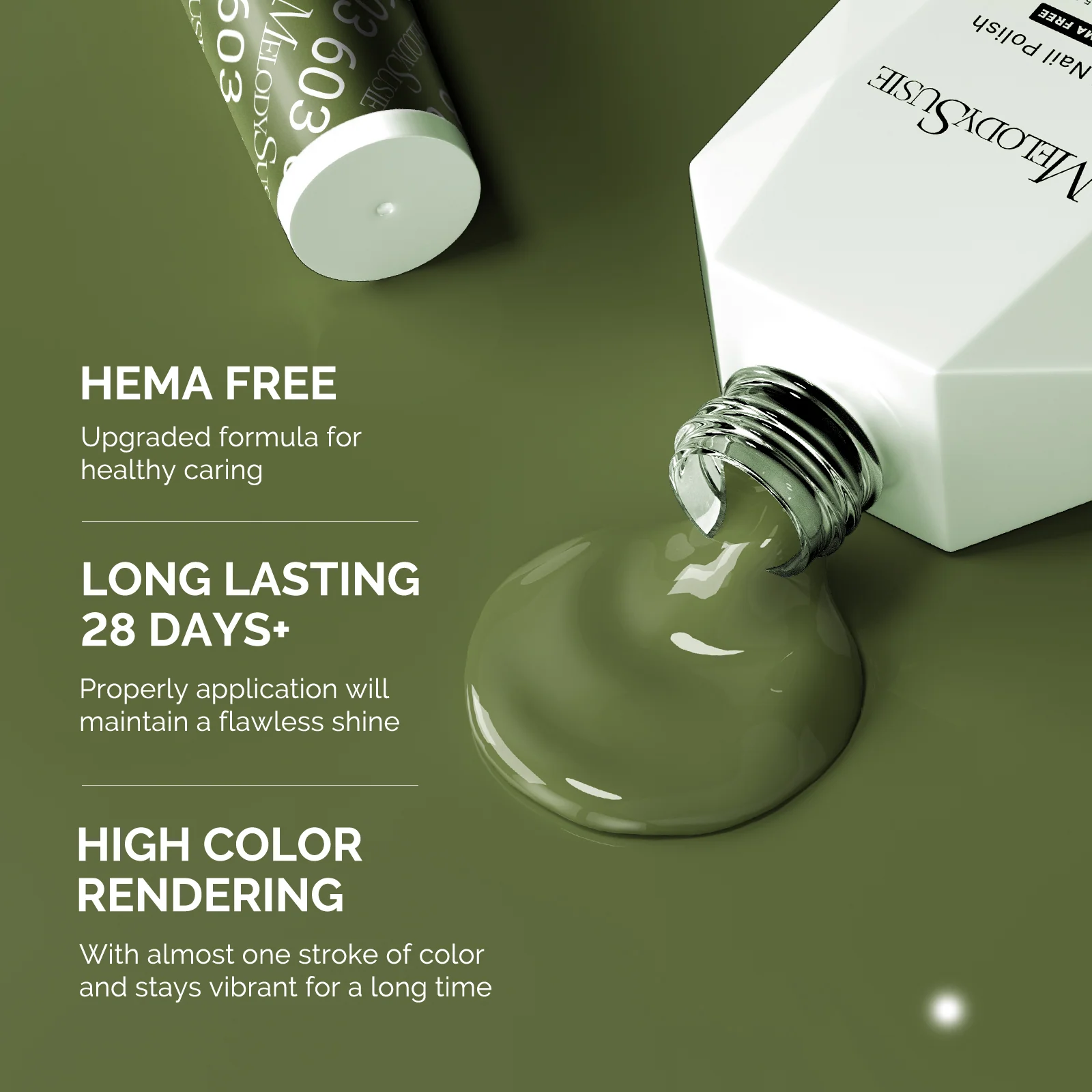 603 Olive Green HEMA-Free Gel Nail Polish 0.5 fl oz/15ml