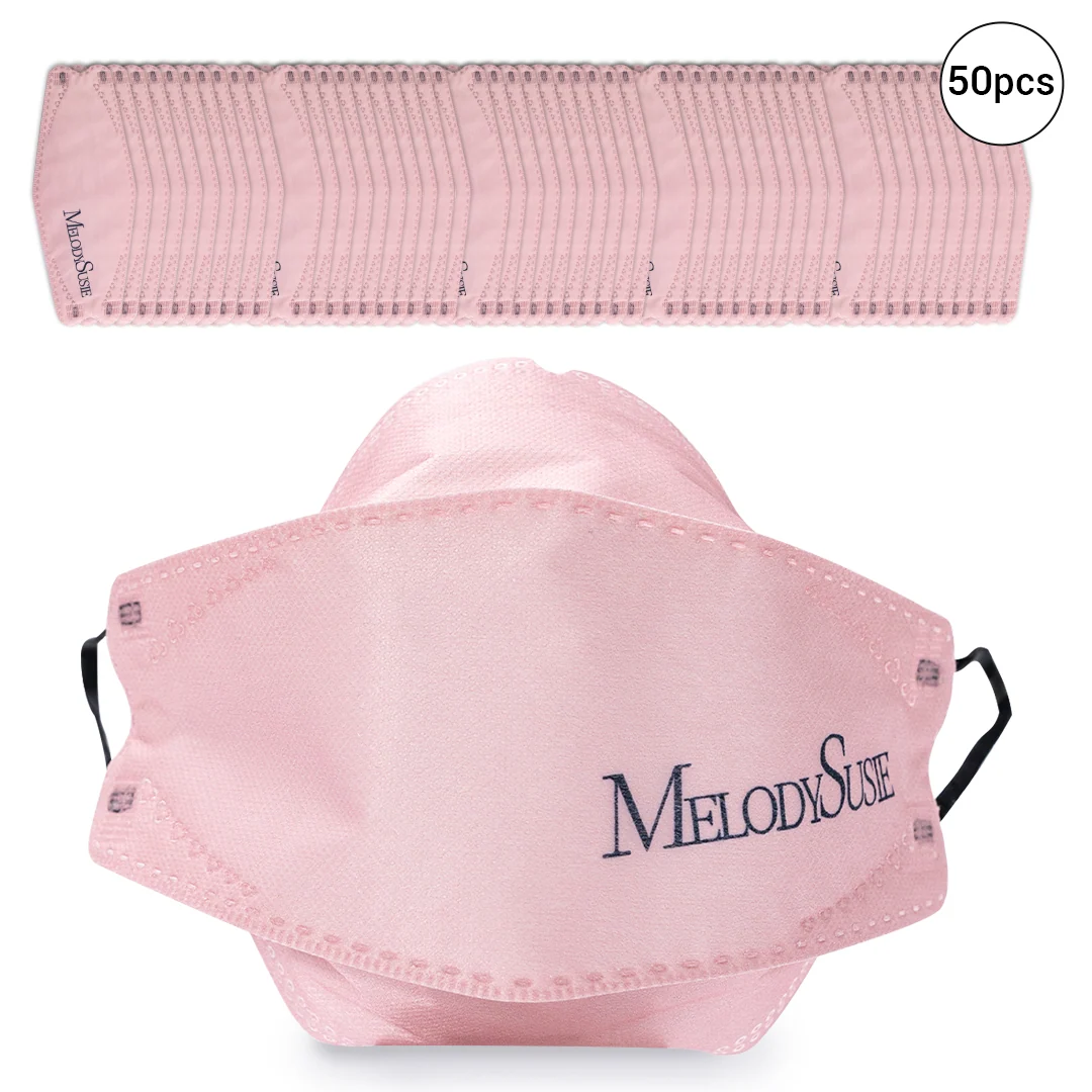 MelodySusie Pink Disposable Face Mask with 3-Layer Protection