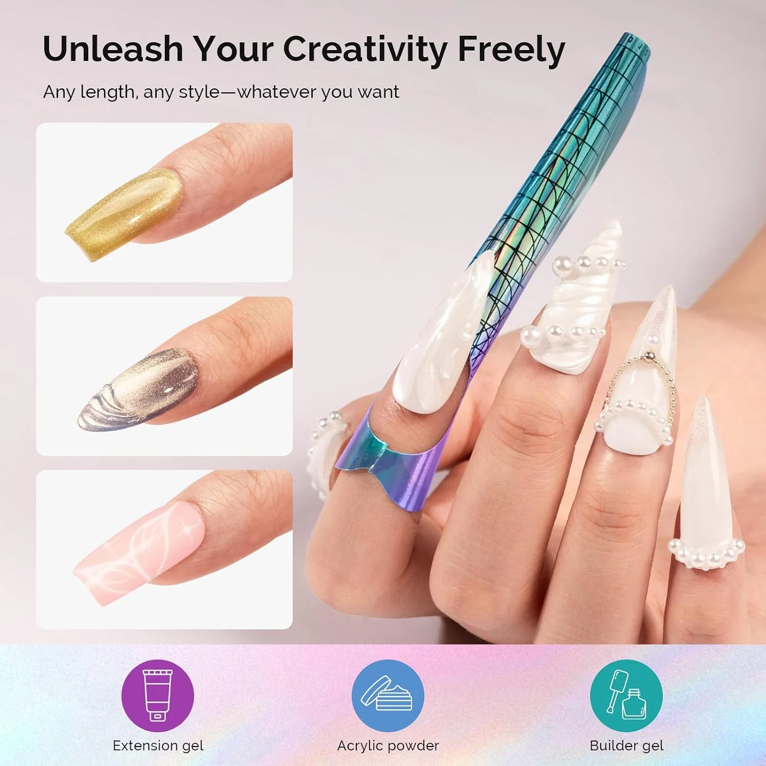 Nail Forms for Nail Extensions 100PCS with Multi-Shape Markings