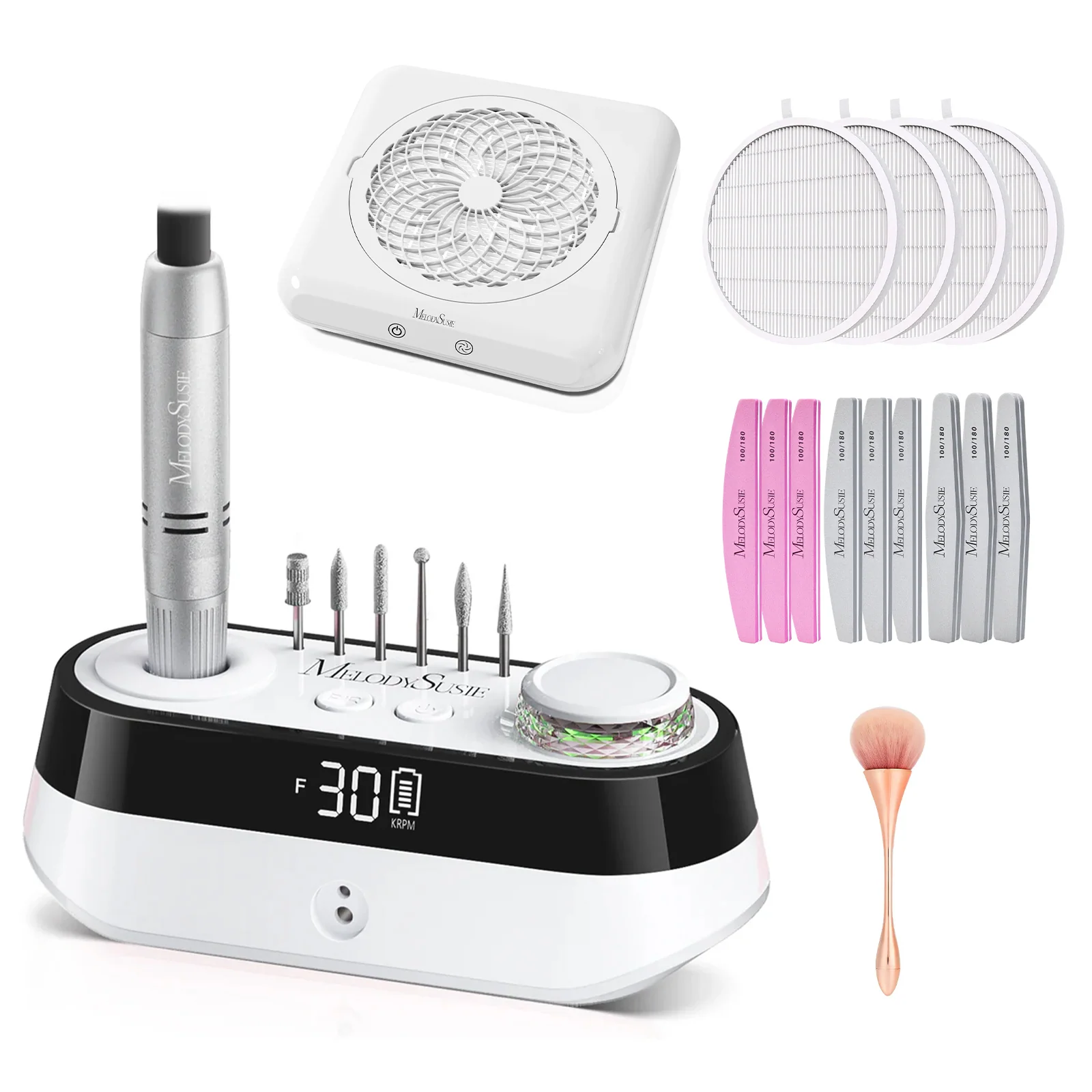 SC320A Dust-free Set with White Nail Drill and Dust Collector