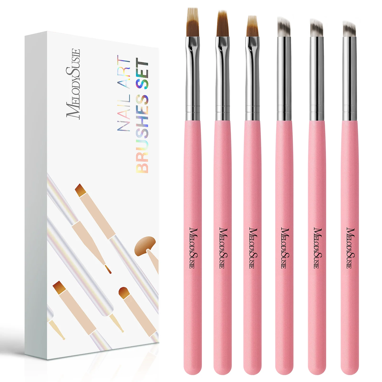 Ombre Nail Brushes 6Pcs Set for Blending and Gradient Nail Art