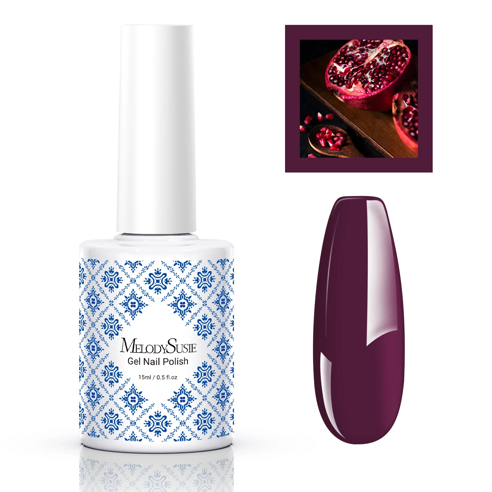 Fleurwee 无 HEMA、无 HPMA、无 TPO 植物基凝胶指甲油 0.5 fl oz/15ml - P01 Pomegranate Red