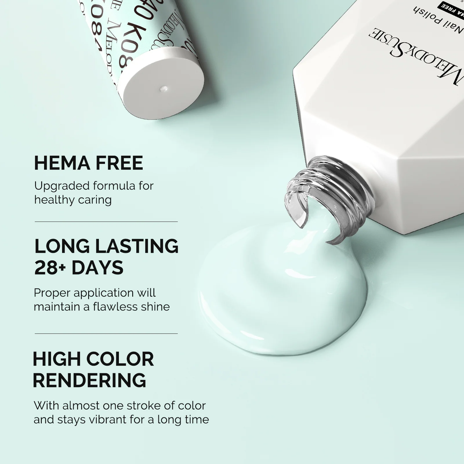 HEMA-Free Gel Nail Polish 0.5 fl oz/15ml - K0840 Thick Light Mint Green
