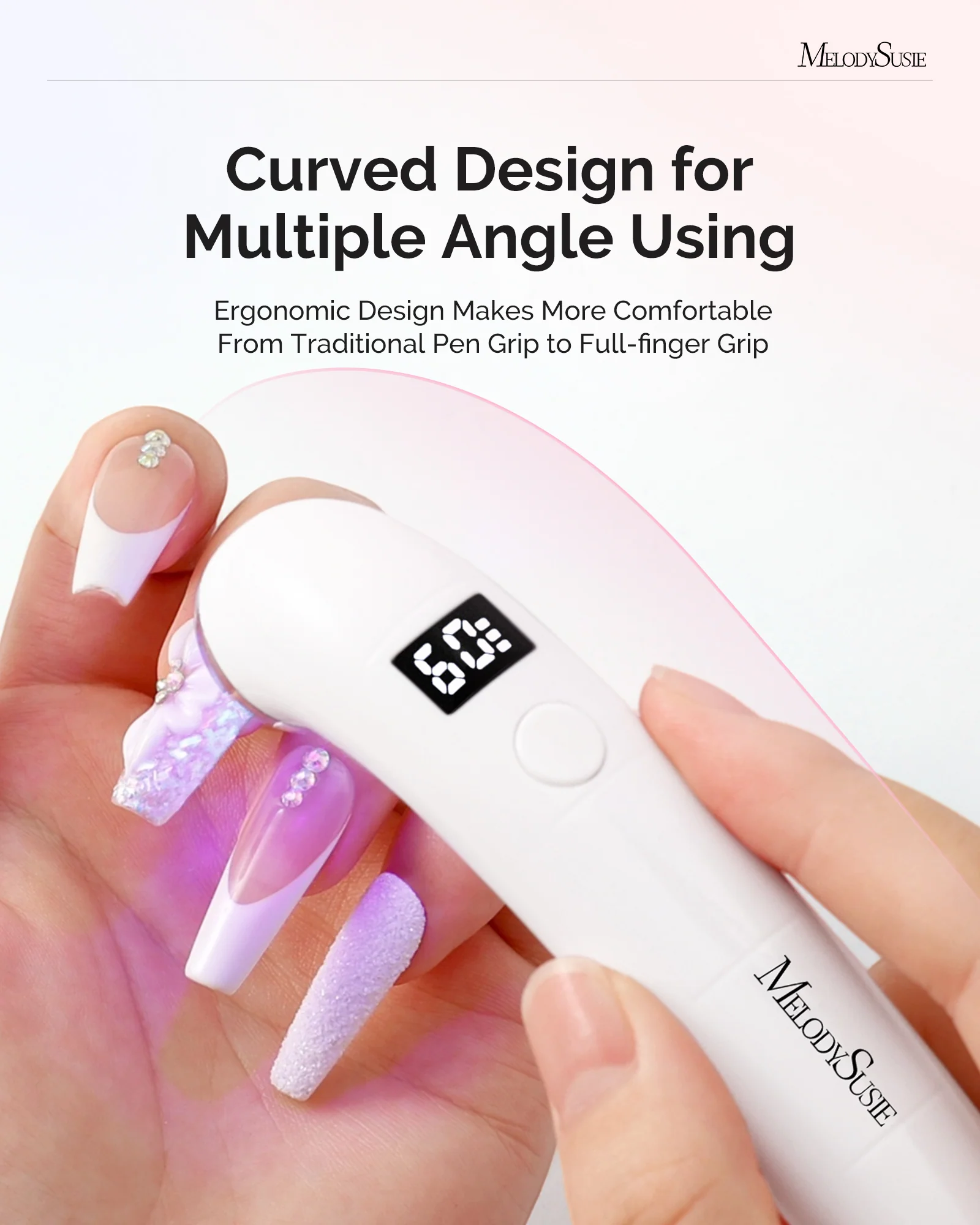 P-ART01A Rechargeable LED/UV Mini Nail Lamp in White