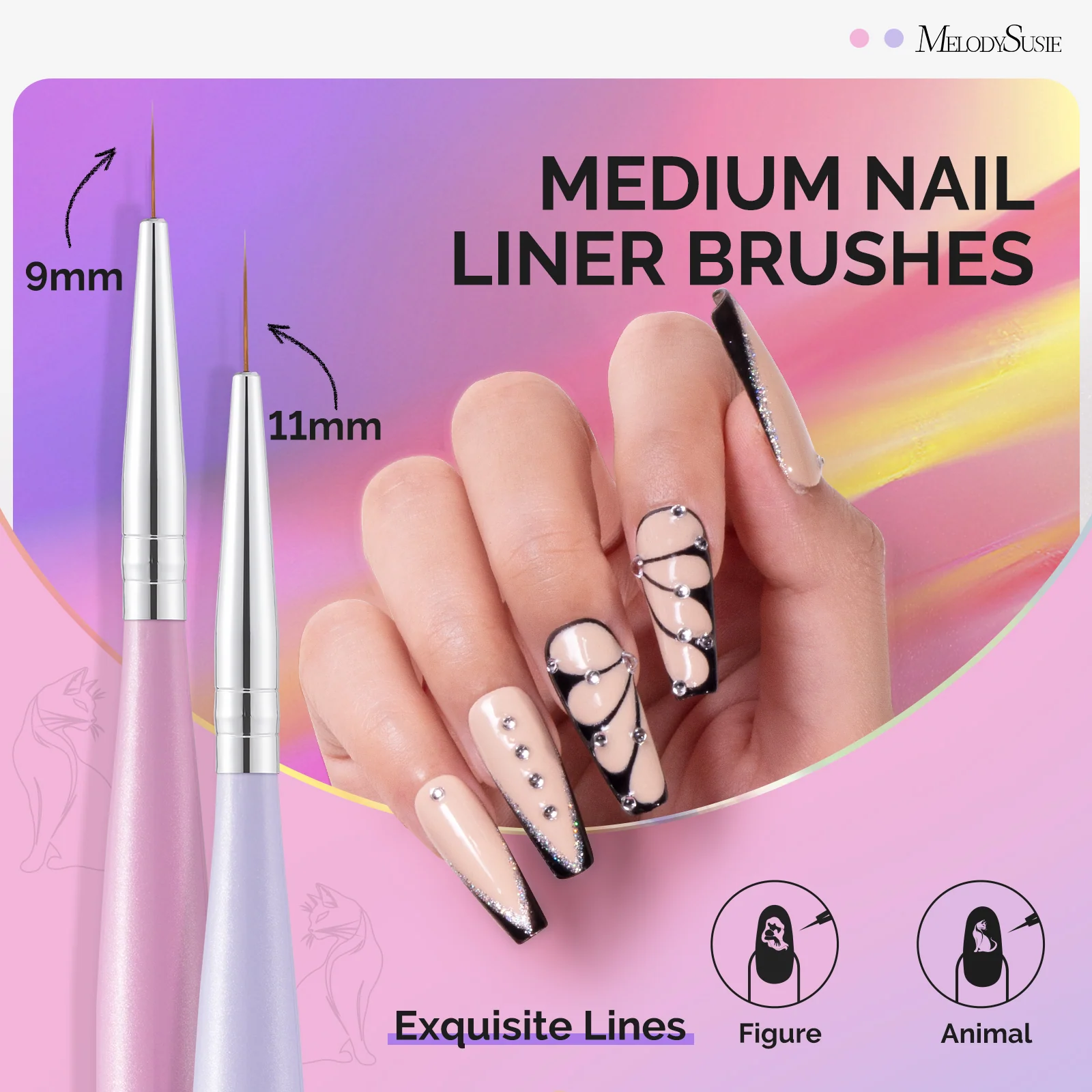 Nail Art Liner Brushes 5Pcs for Thin Lines - US Only