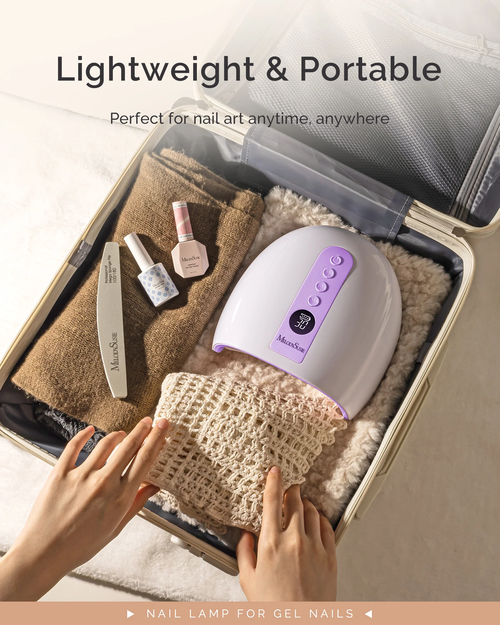 P-PLUS30G Rechargeable Cordless UV/LED Nail Lamp - Purple