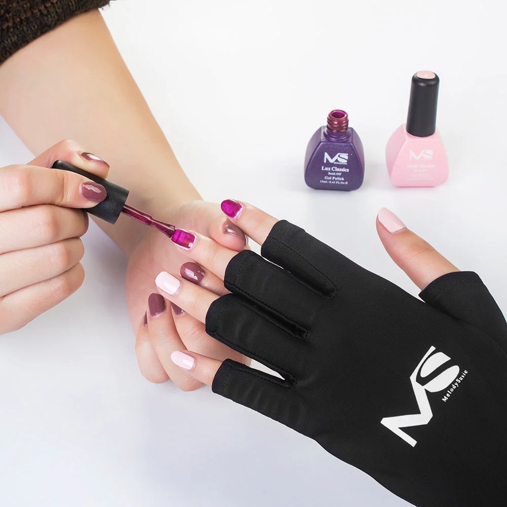 Melodysusie UV Shield LYCRA Gloves for Nail Lamp Protection