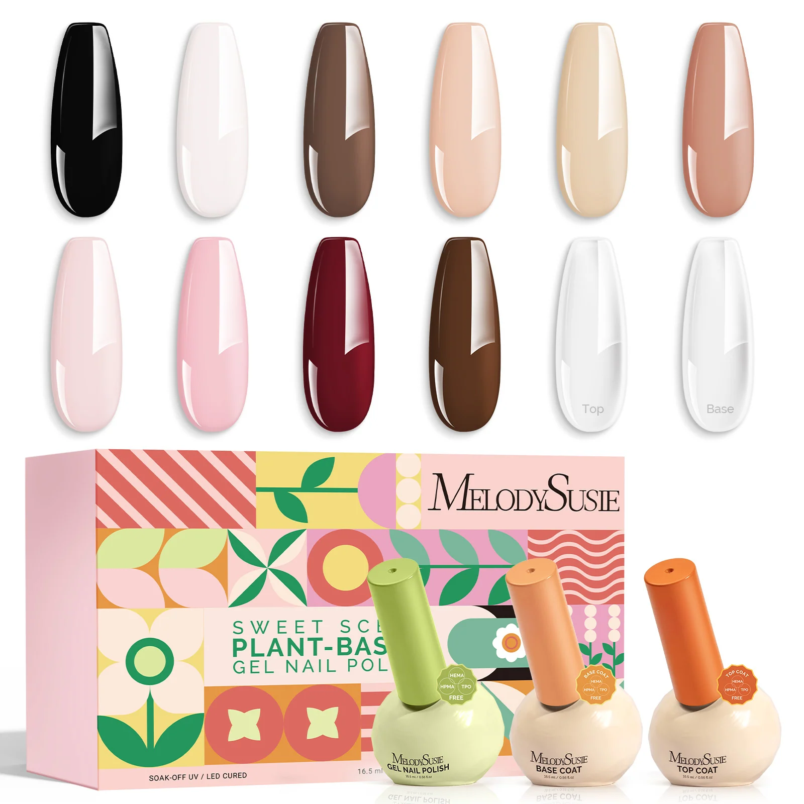 Melodysusie Crimberry Spark 6Pcs Scented Plant-Based Gel Polish Gift Set 16.5ml