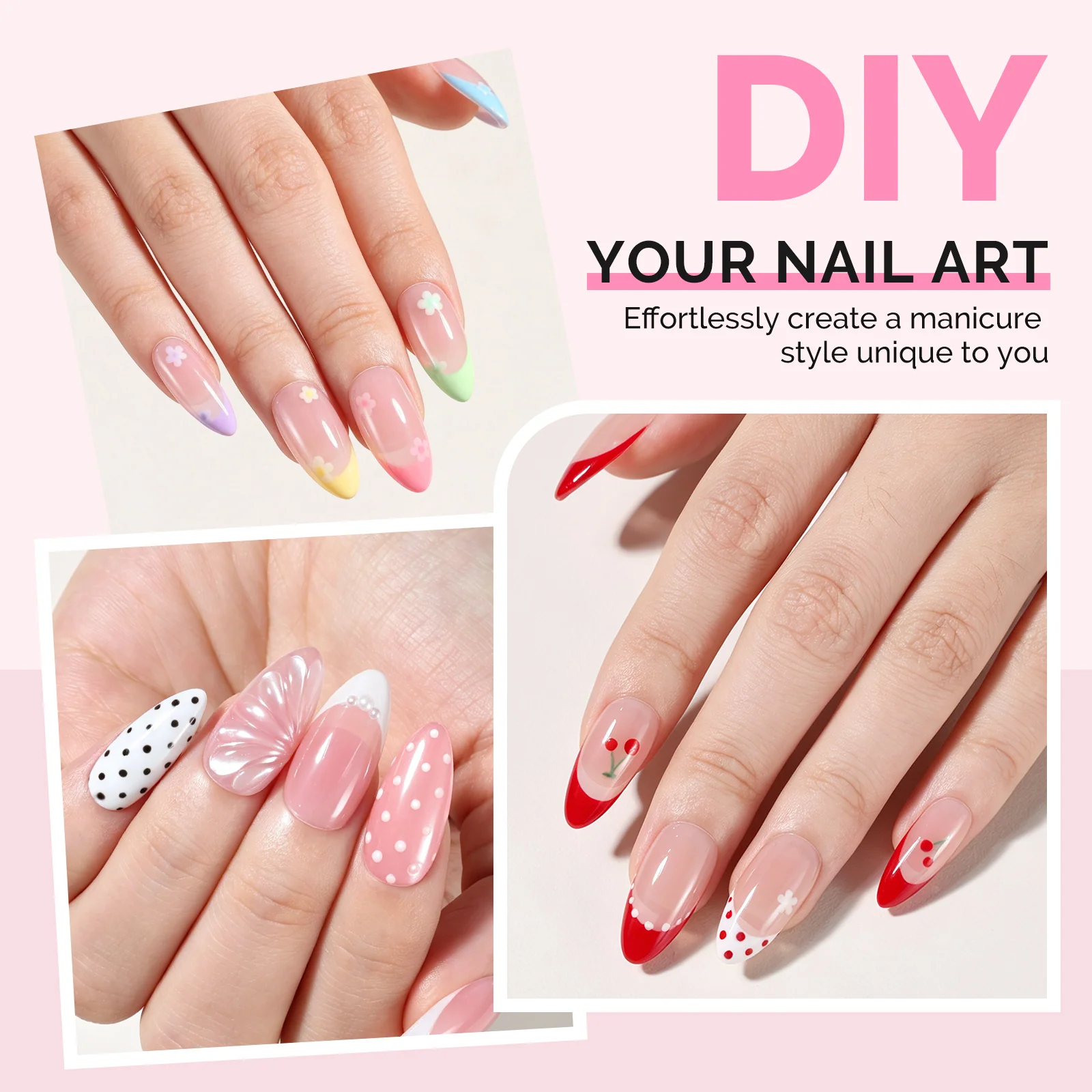 All-in-One Press-On Toenails Kit with Nail Tips and Application Tools