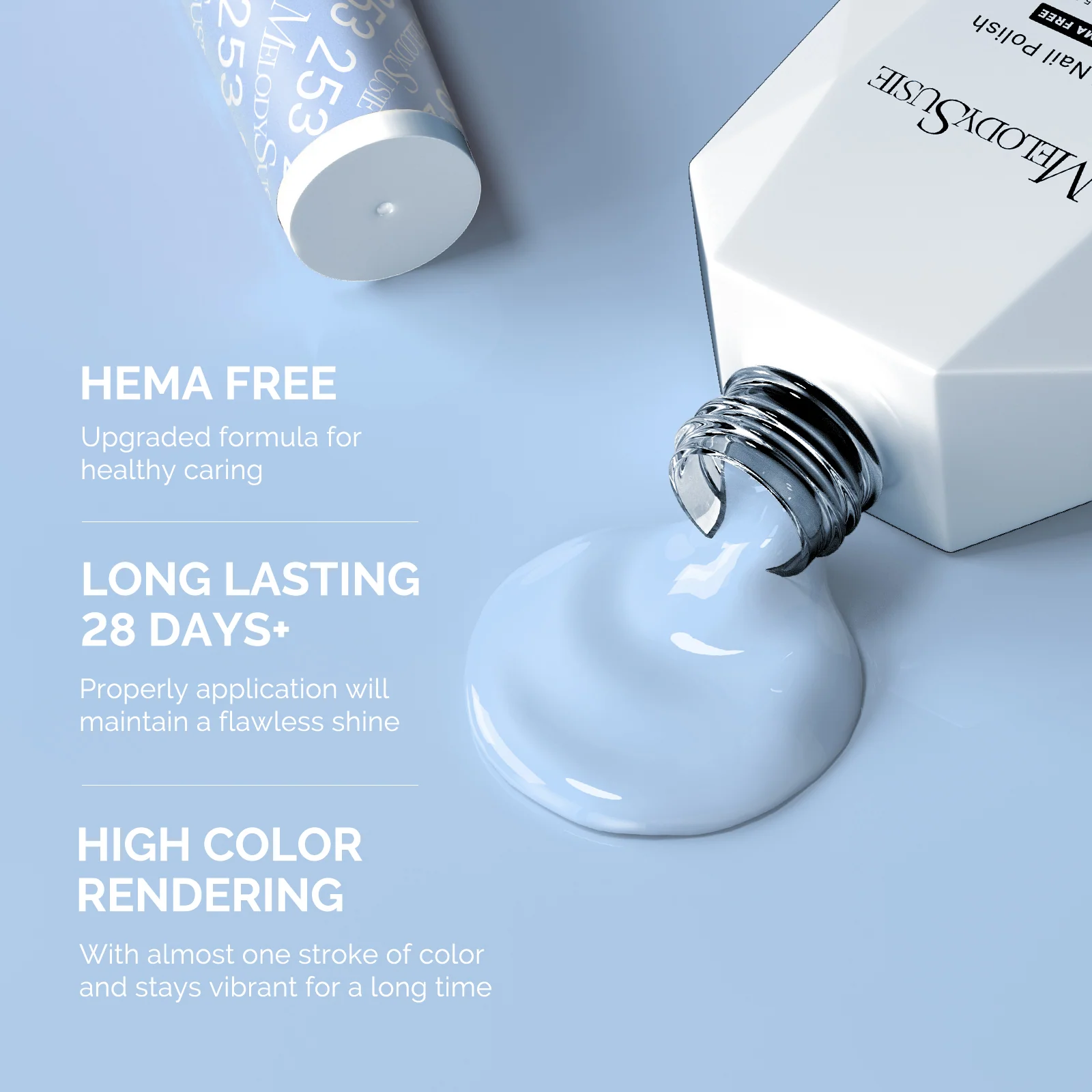253 Macaron Blue HEMA-Free Gel Nail Polish, 0.5 fl oz/15ml