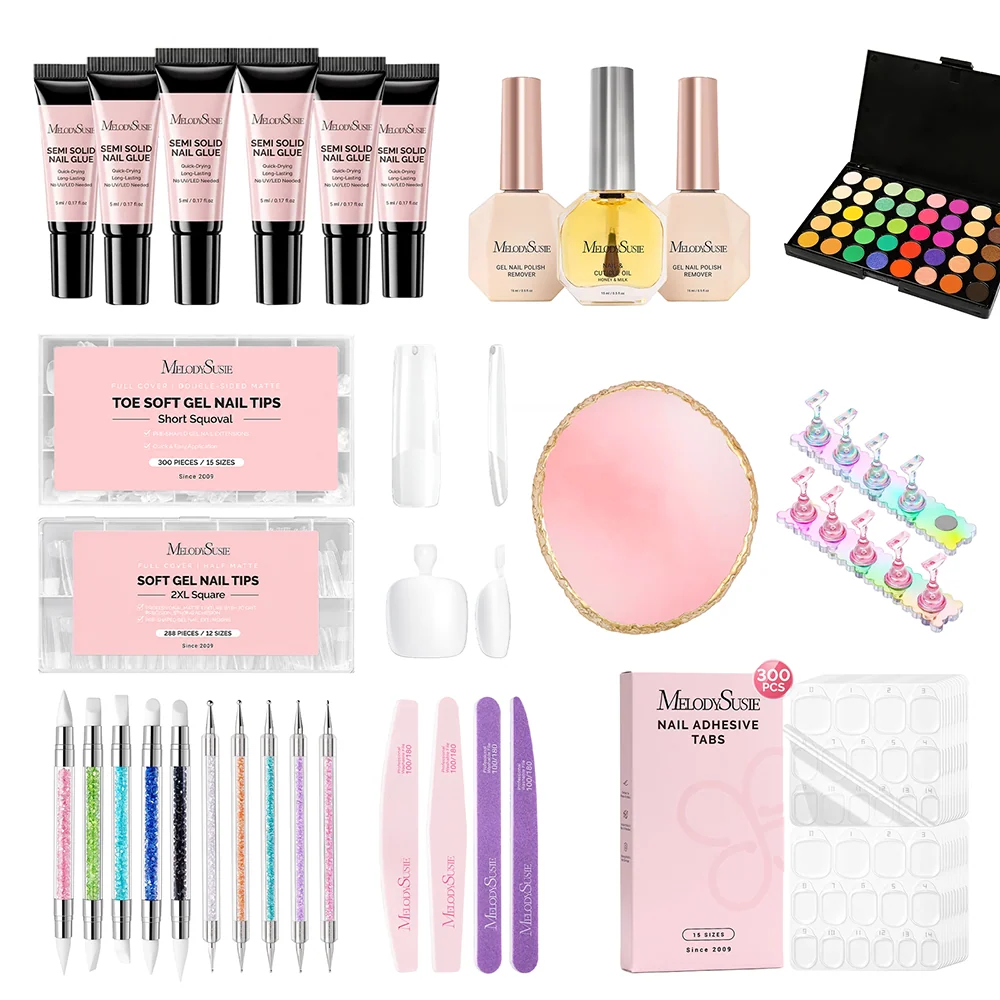 Nail Art Student Training Kit with Gel, Brushes and Practice Tools