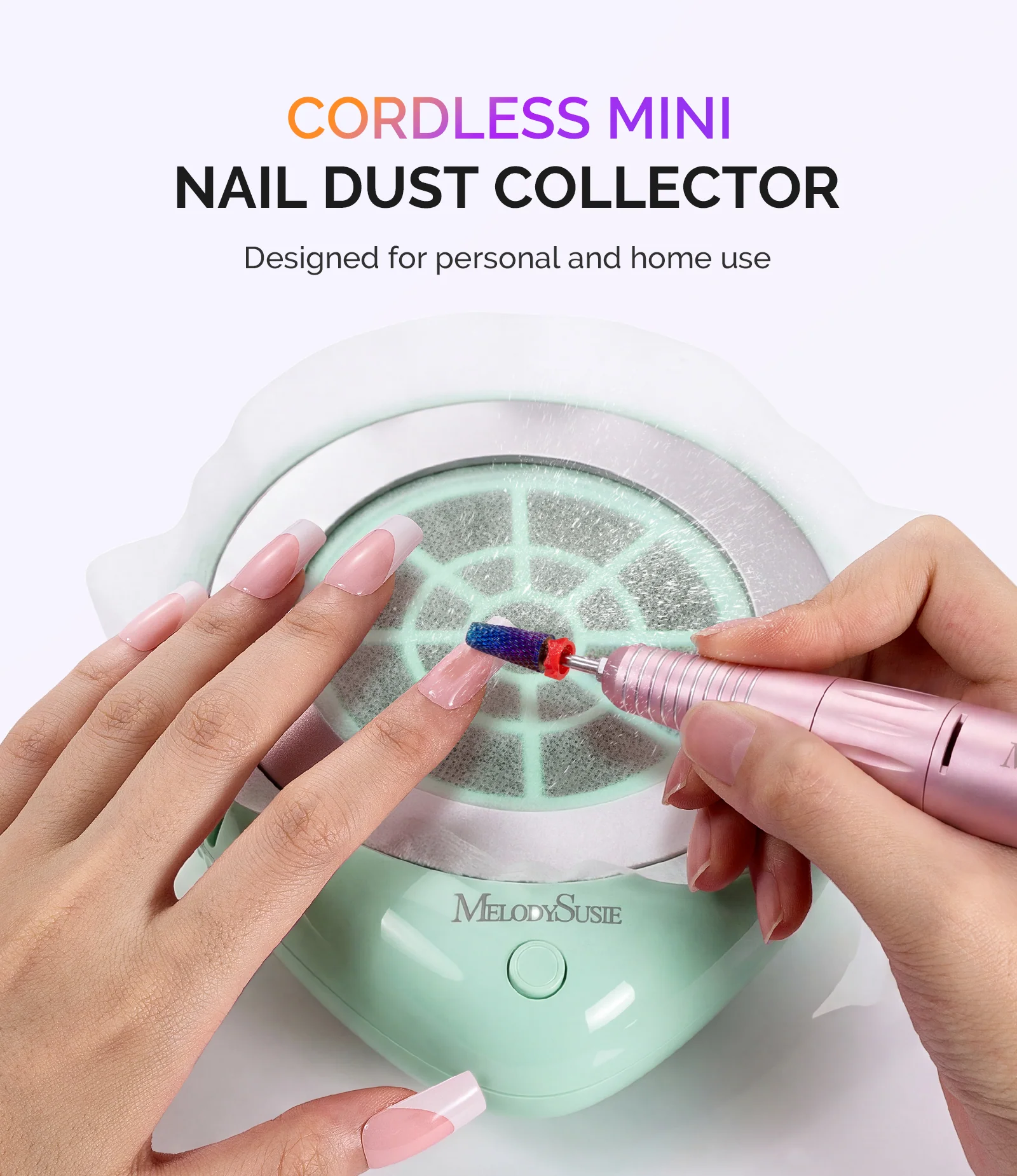 PProR Cordless Rechargeable Nail Dust Collector in Green
