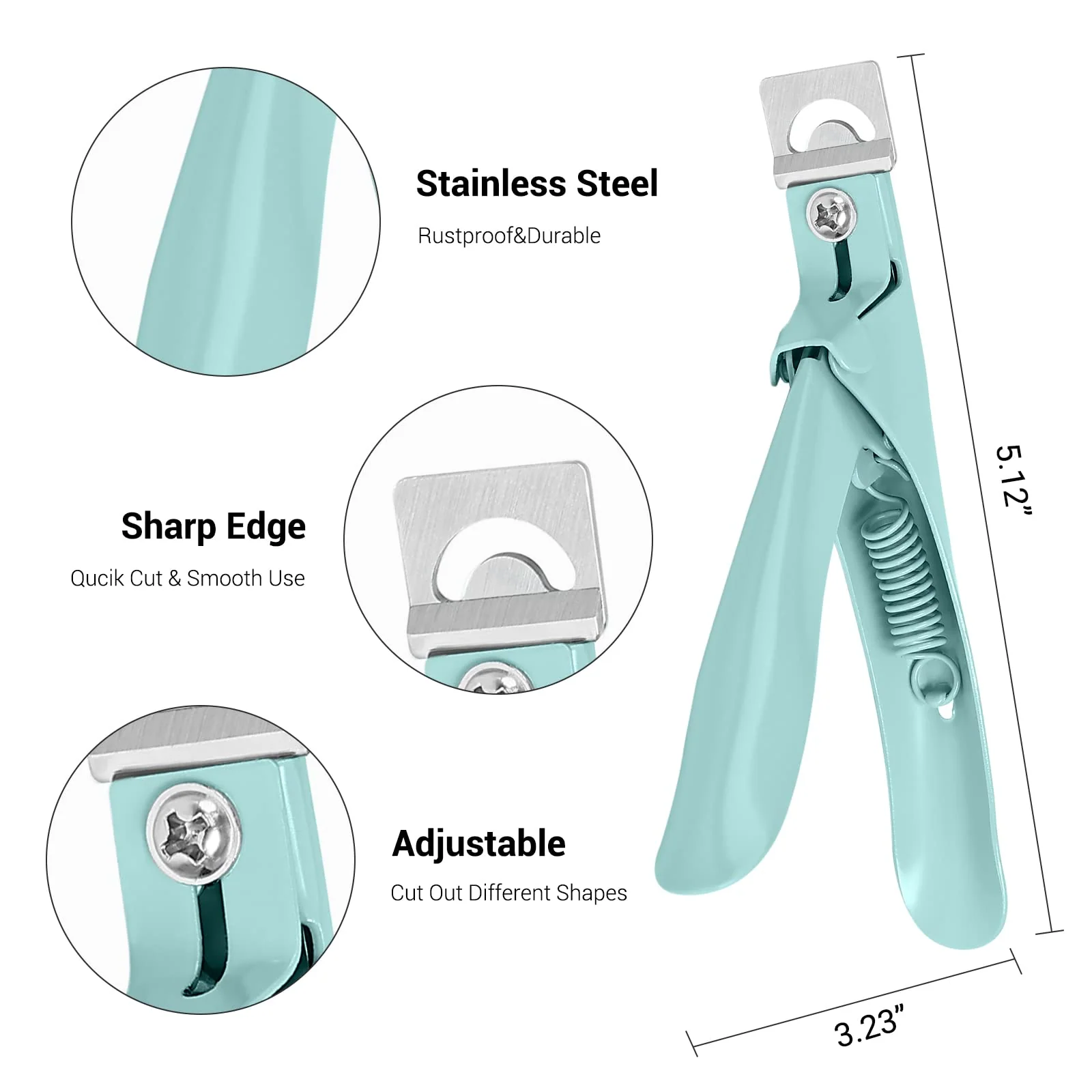 Melodysusie Green Stainless Steel Acrylic Nail Edge Cutter