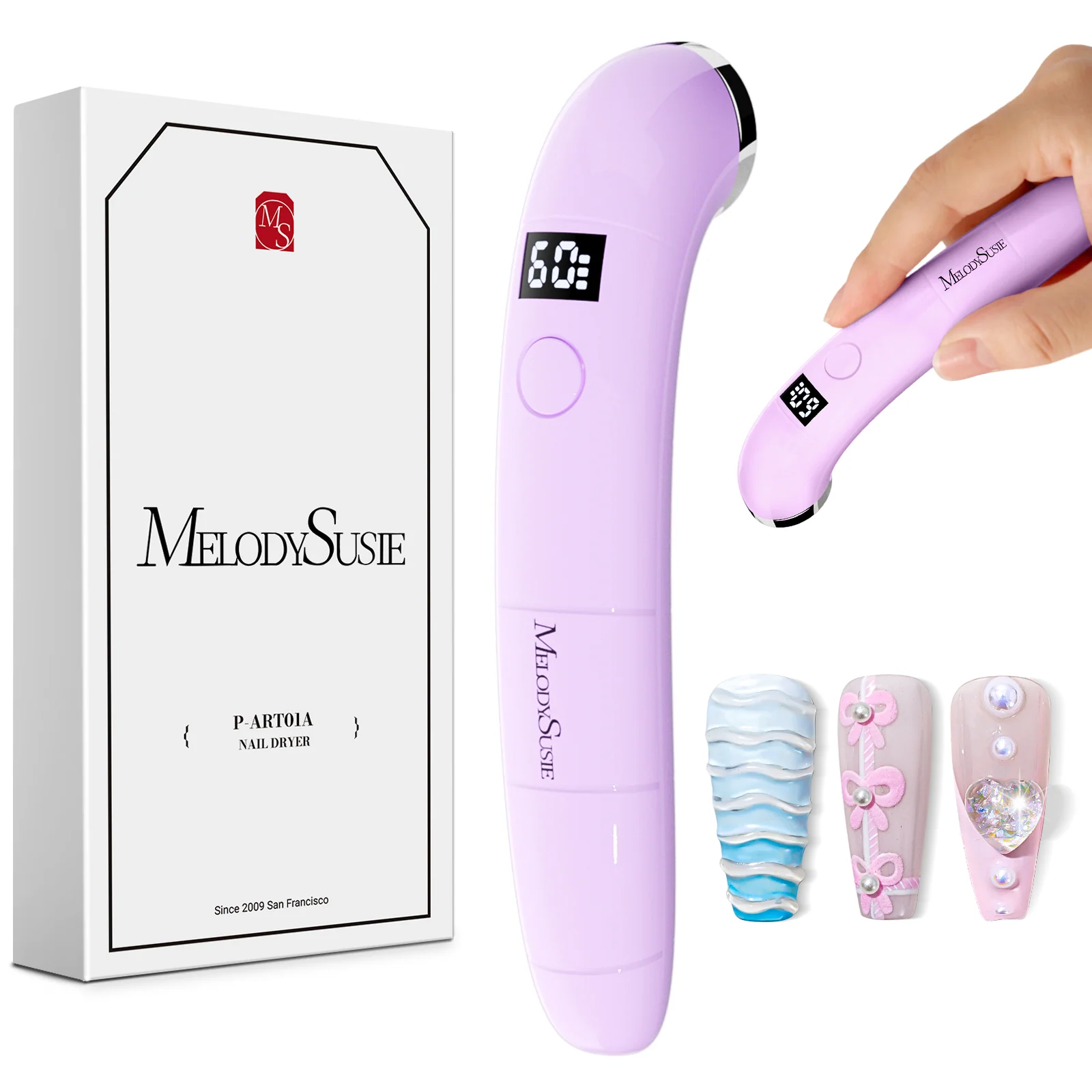P-ART01A Rechargeable LED/UV Nail Lamp, Purple Edition