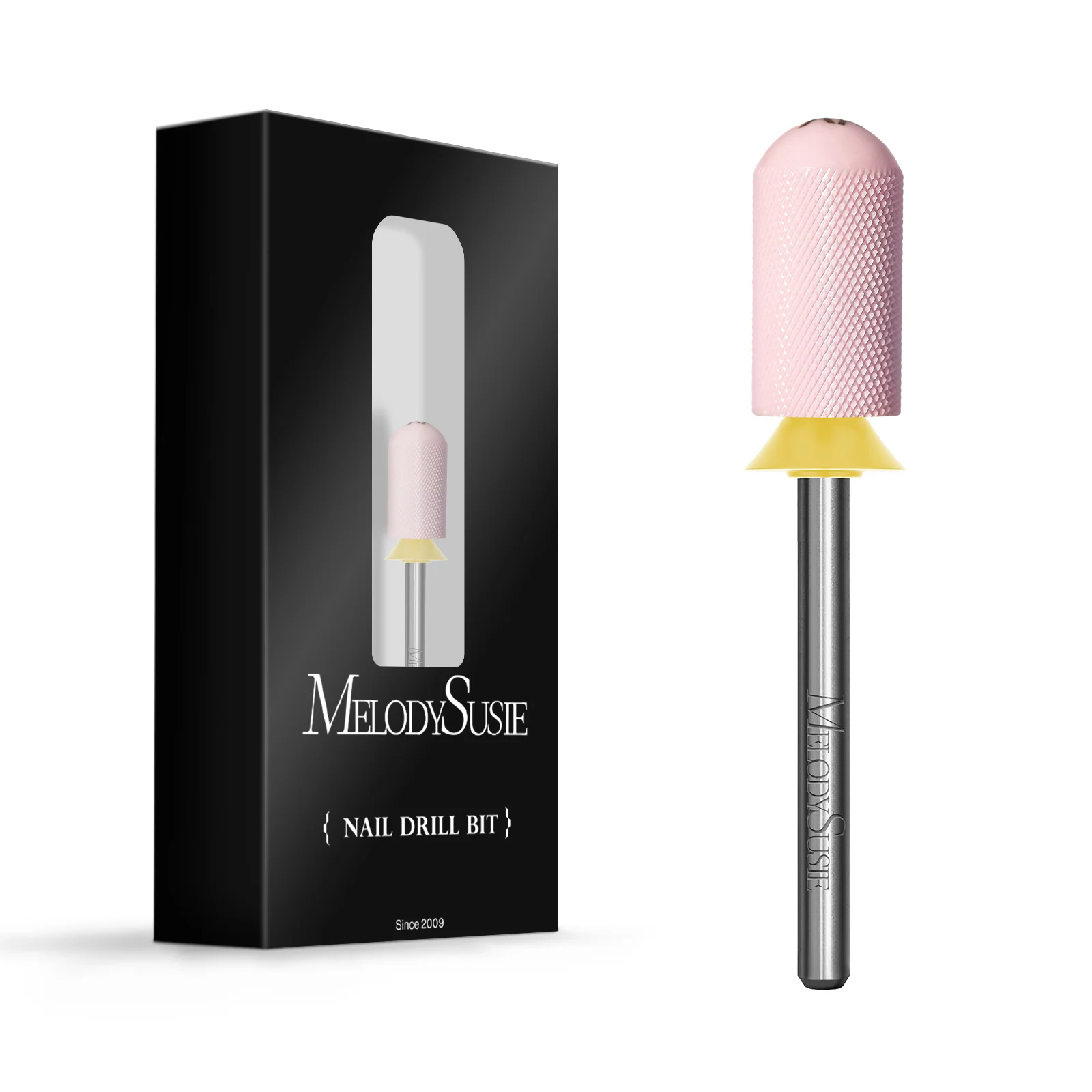 Smooth Round Top Large Barrel Ceramic Nail Drill Bit, Extra Fine Pink