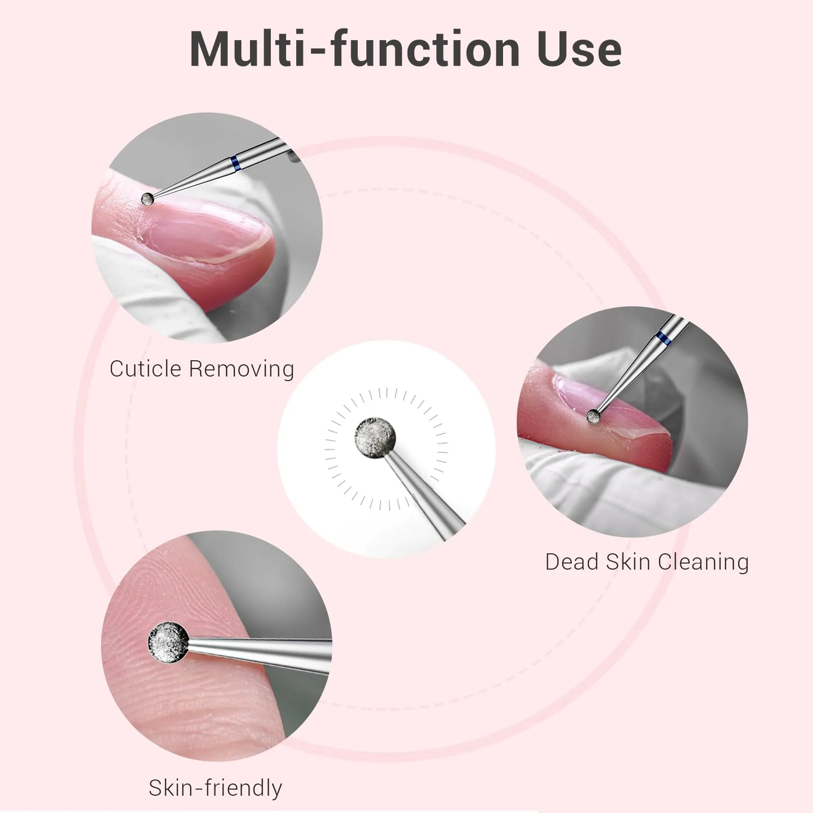 Ball Shape Carbide Diamond Cuticle Clean Nail Drill Bit