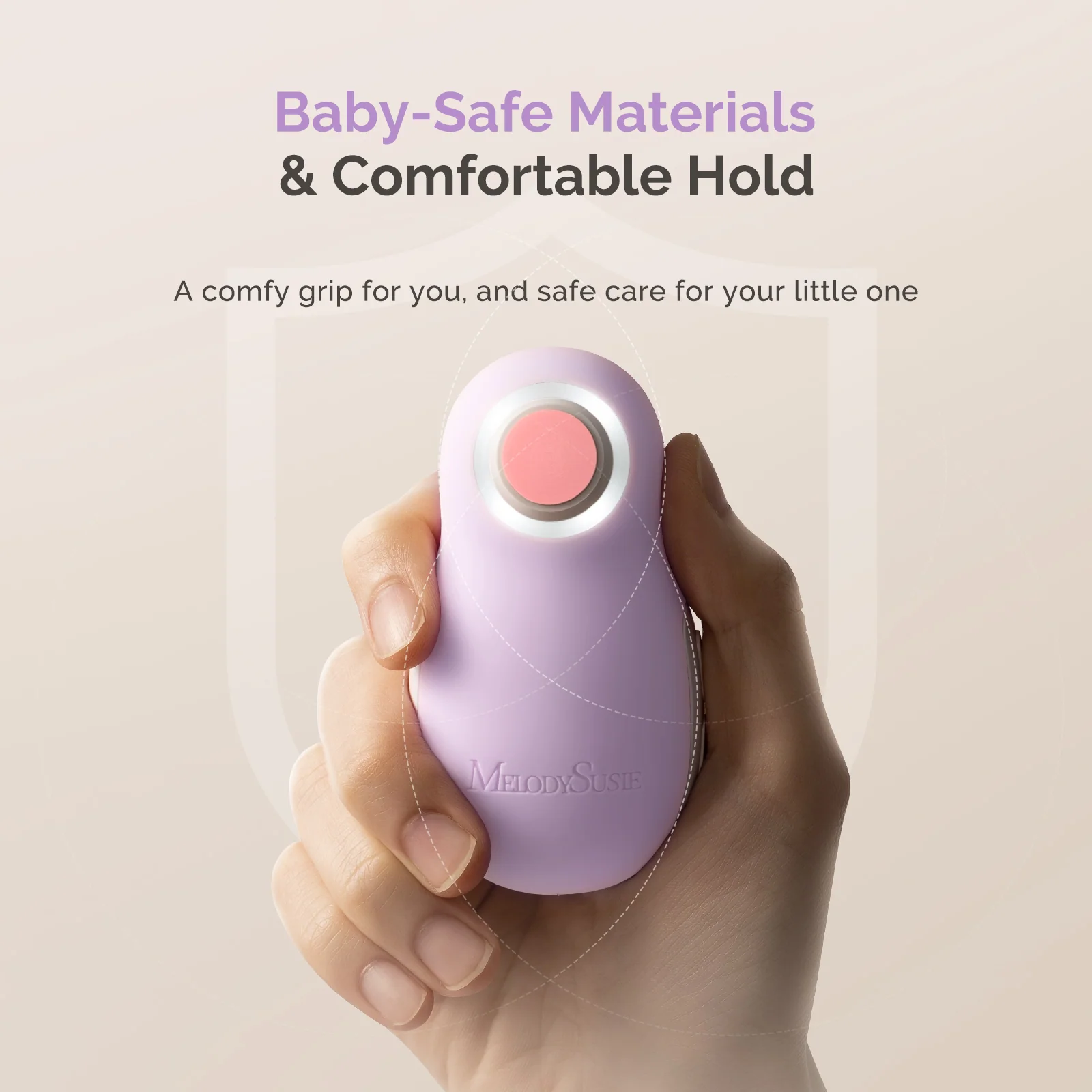PC20F Rechargeable Baby Nail Trimmer in Purple with 6 Grinding Heads