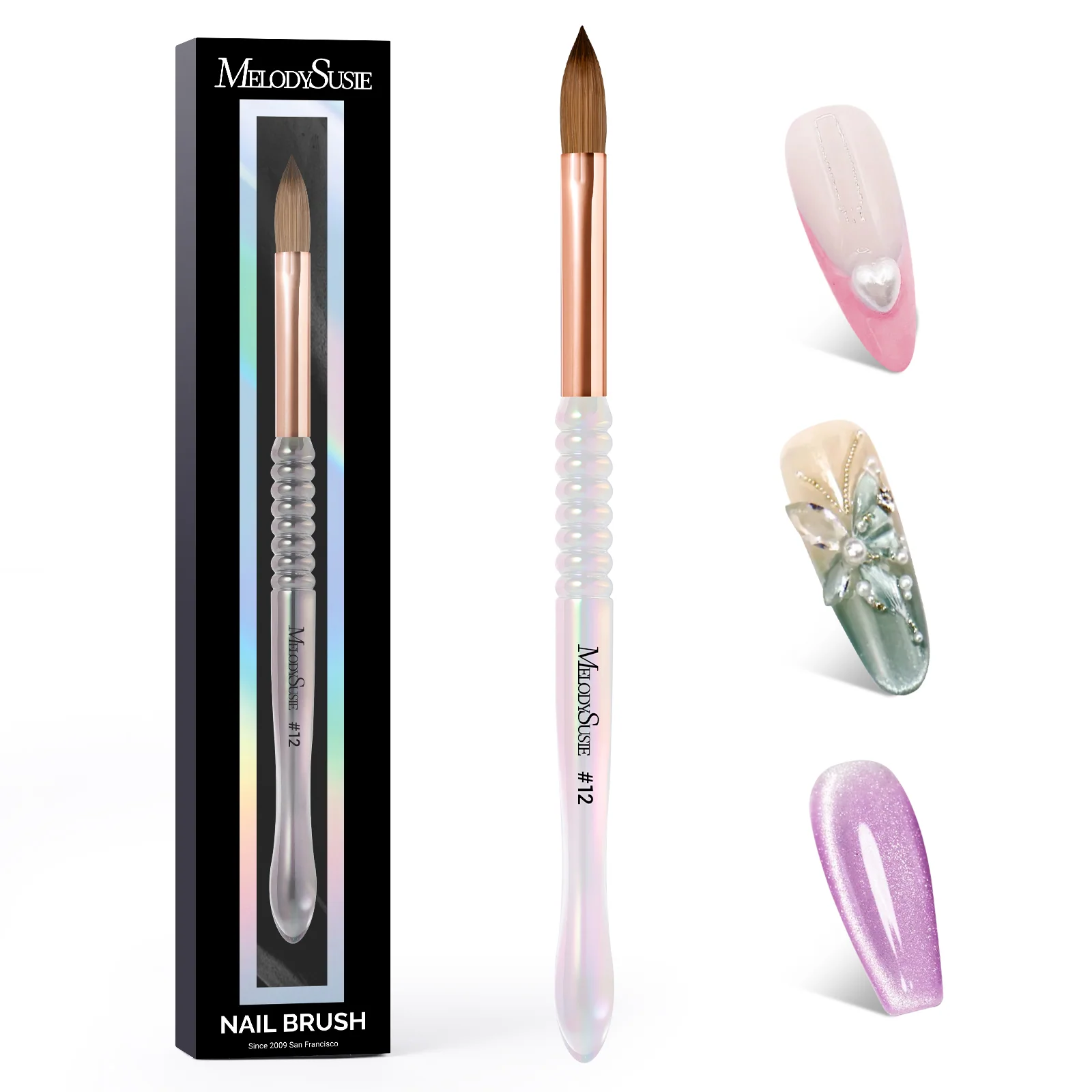 80% Kolinsky Acrylic Nail Brush for Extension and 3D Sculpting