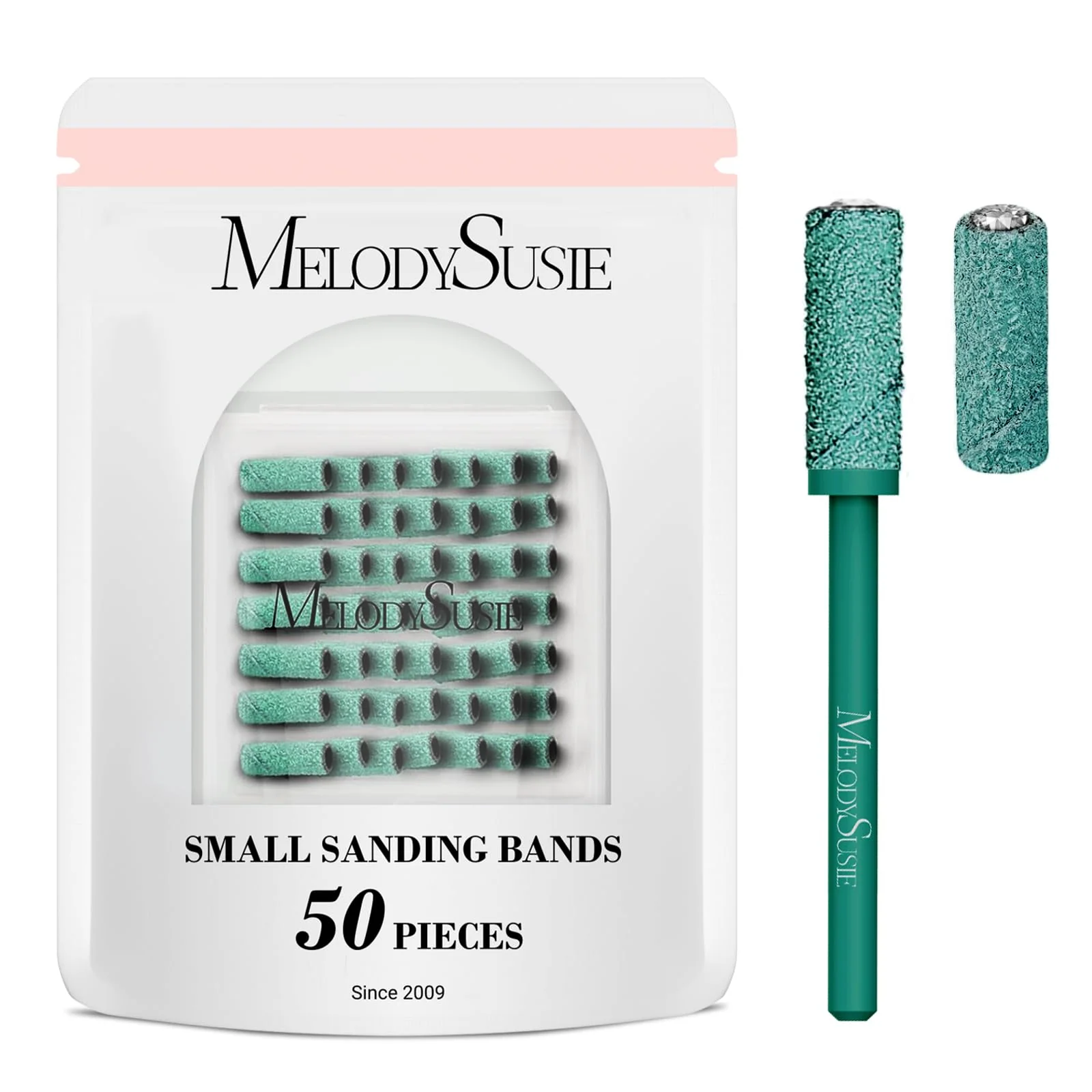 MelodySusie Small Sanding Bands Set 50 Pcs with Mandrel Bits