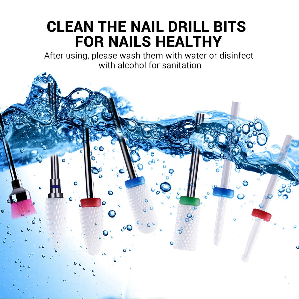 Ceramic Nail Drill Bits Set 7pcs for Gel and Acrylic Nails