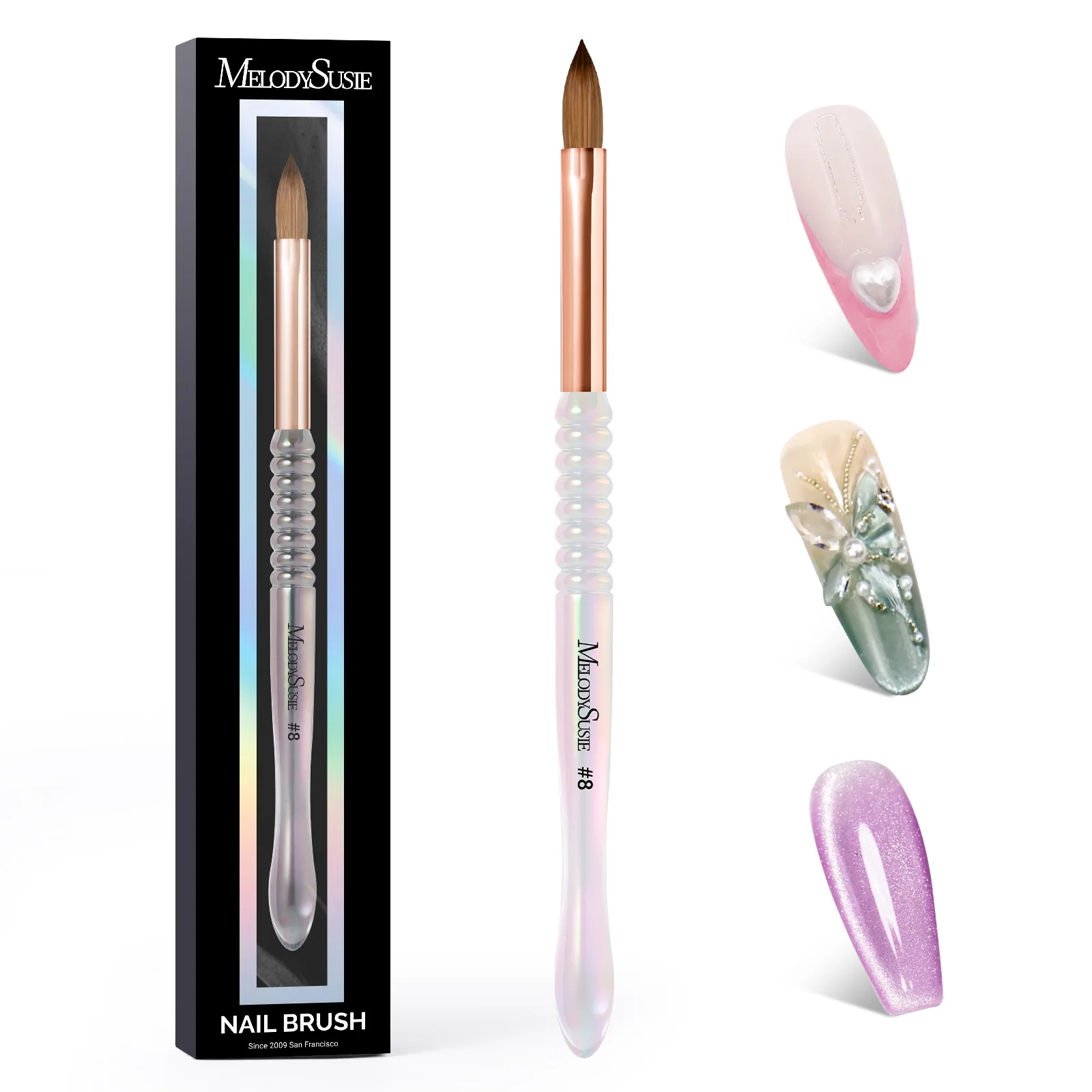 80% Kolinsky Acrylic Nail Brush for Extension and 3D Sculpting