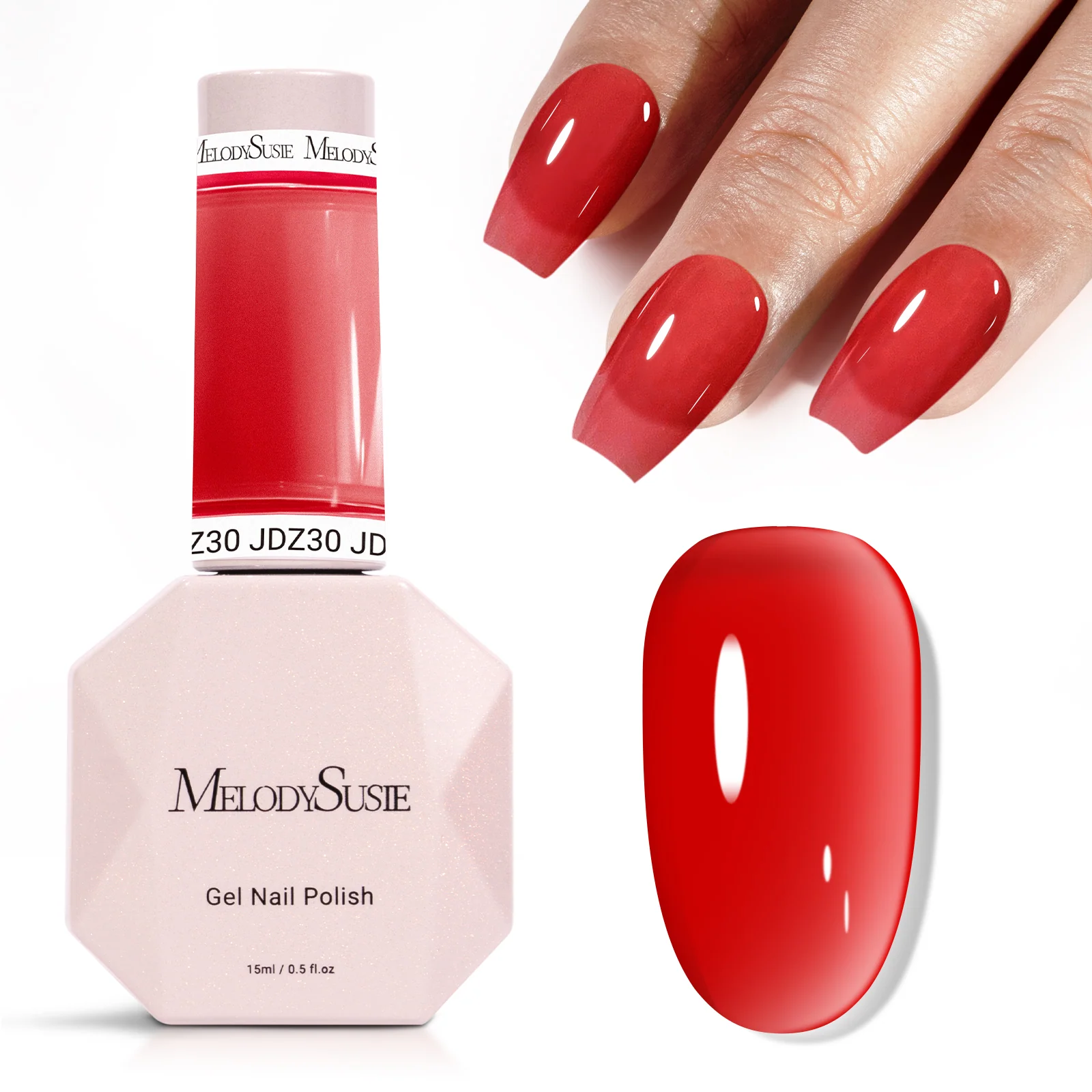 Jeweliver Jelly TPO-Free Gel Polish 15ml - Red Diamond - JDZ30