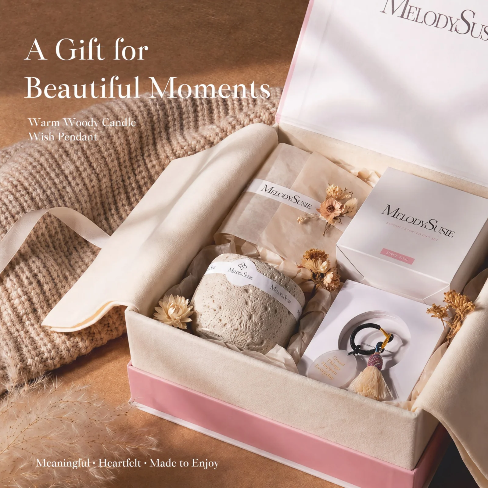 New Scented Candle Gift Set with Crystal Ornament