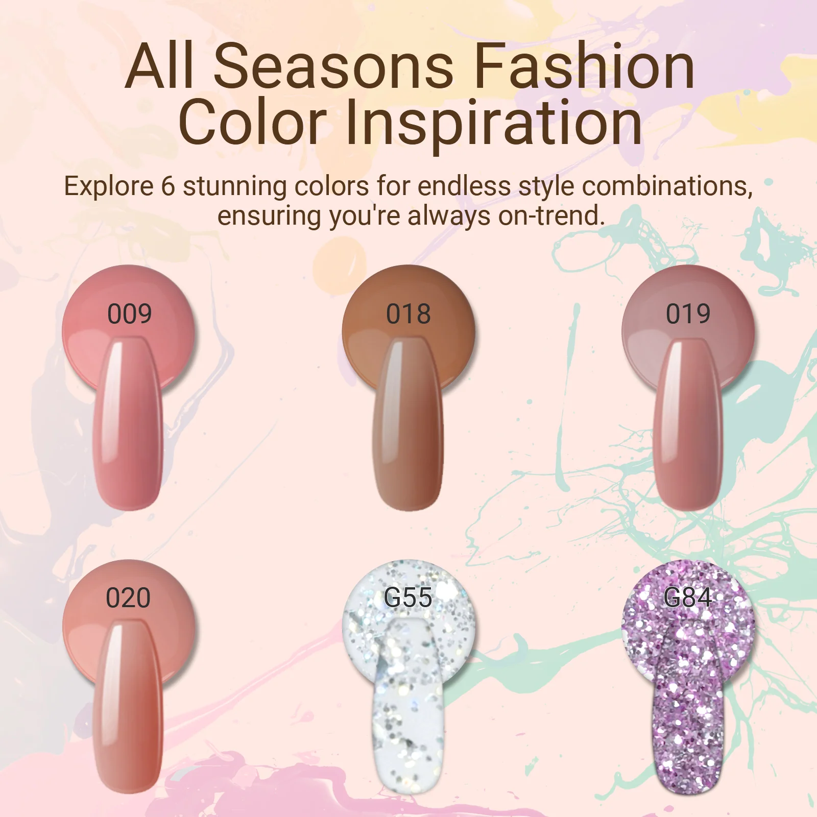 6 Colors Poly Nail Extension Gel Kit in Daily Nude Tones