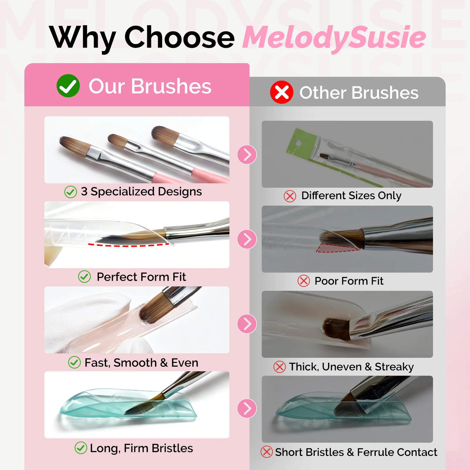 3PCS Dual-Form Nail Extension Brush Set with Wood Handles