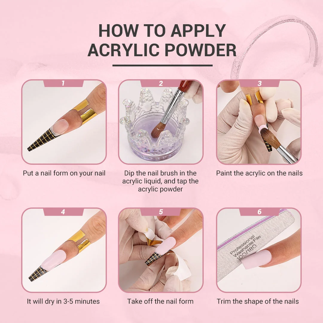LED/UV Nail Lamps & Nail Drill Bits | MelodySusie 多合一透明水晶甲与蘸粉，2 Oz