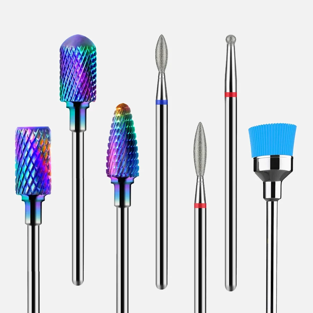 Tungsten Carbide Diamond Nail Drill Bits Set 7Pcs