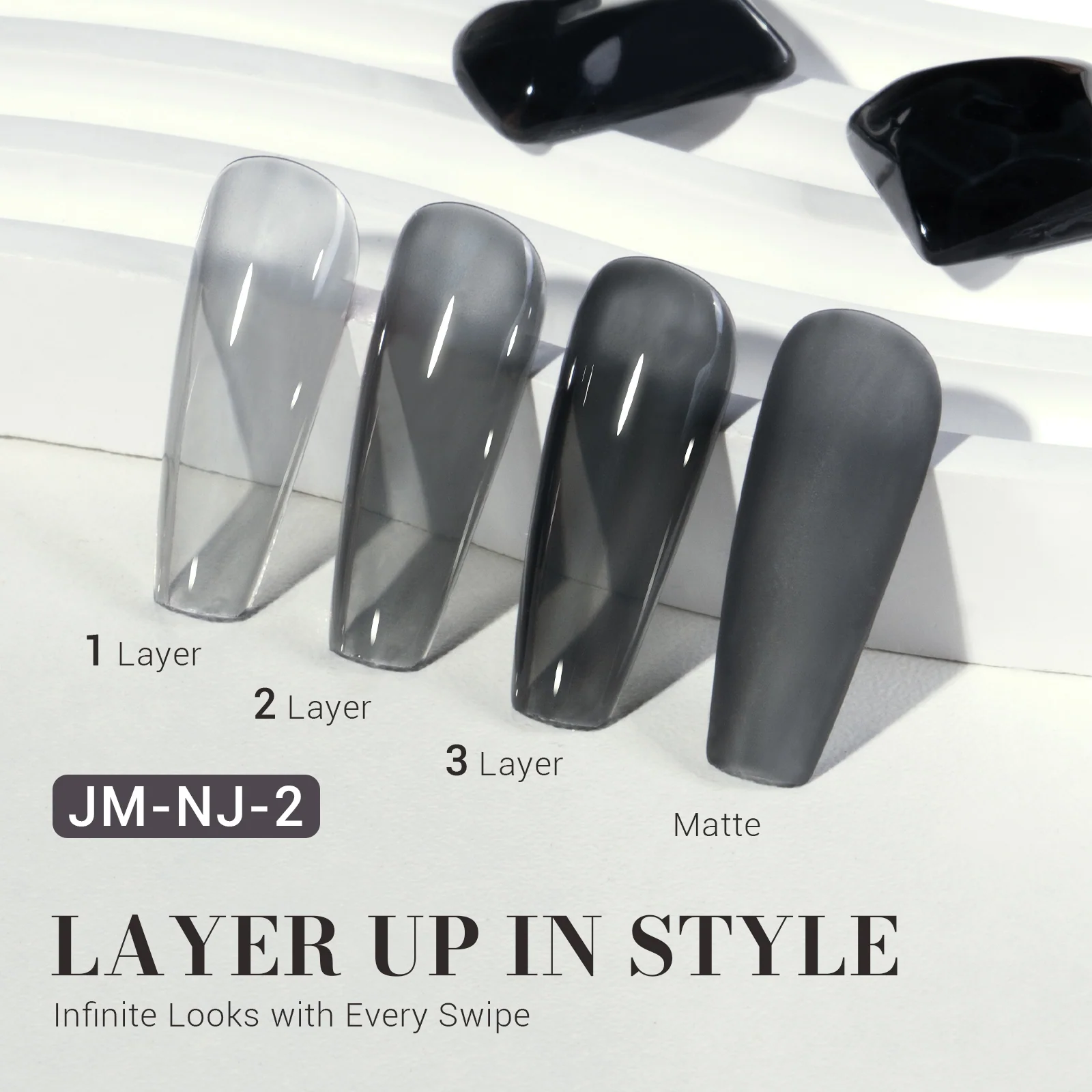 Jeweliver Jelly TPO-Free Gel Nail Polish 0.5 fl oz/15ml - Transparent Black JM-NJ-2