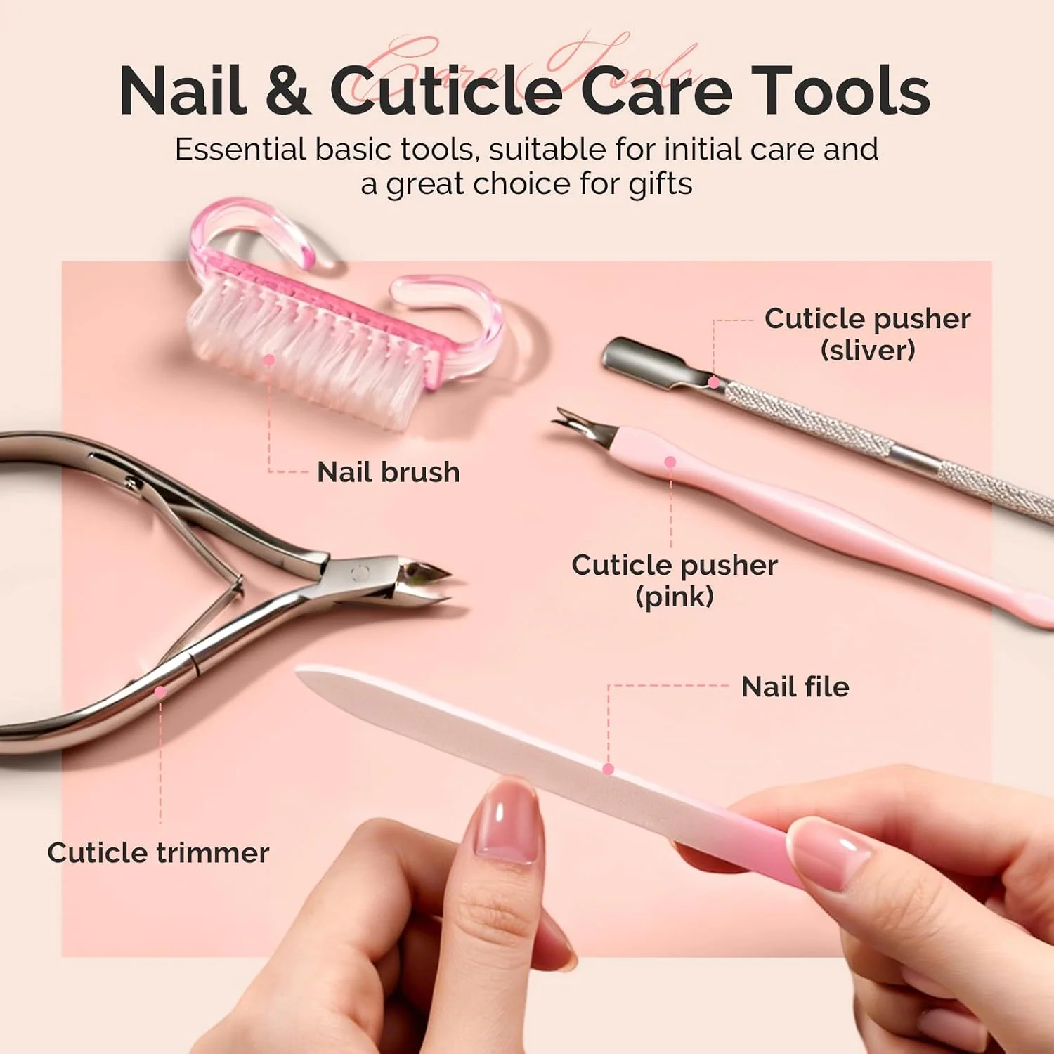 Cuticle Remover Kit with Nourishing Cuticle Oil and 7-in-1 Manicure Tools