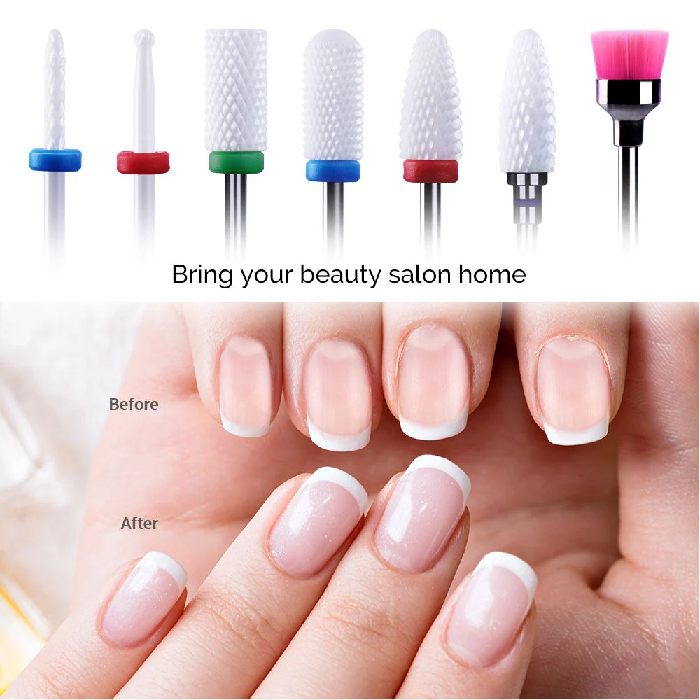 Ceramic Nail Drill Bits Set 7pcs for Gel and Acrylic Nails