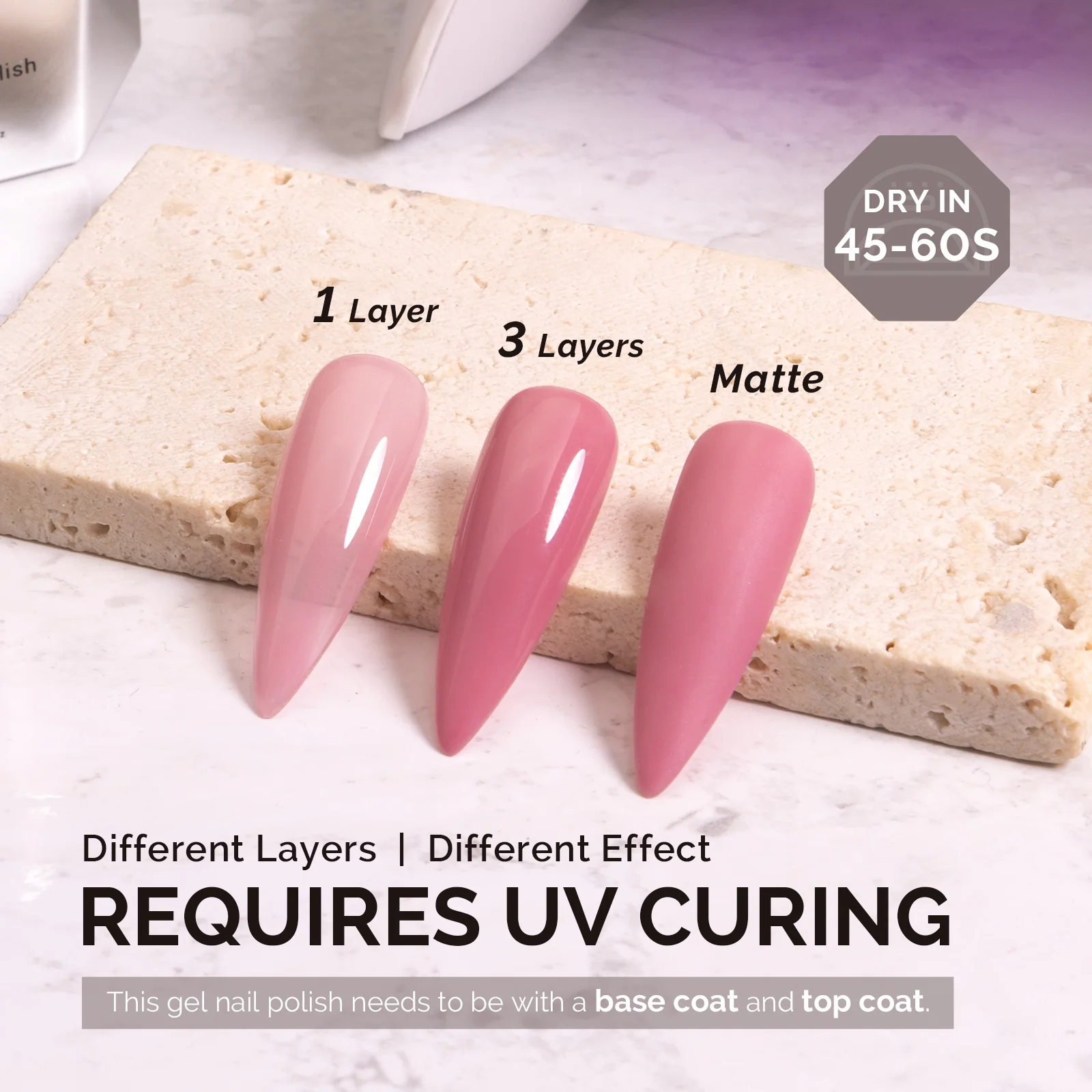 A2612 Jelly Pink - TPO-Free Faster UV Curing Gel Nail Polish(15ml)