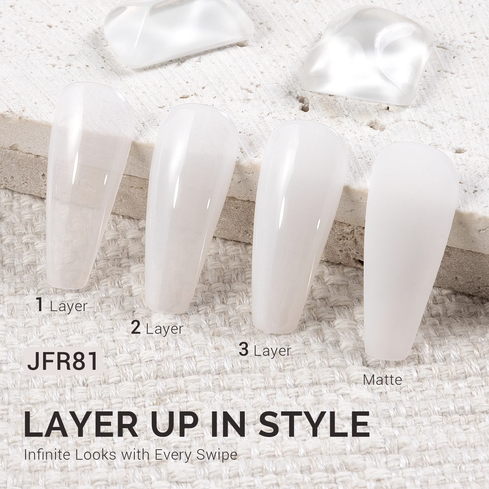 Jeweliver Jelly 无 TPO 甲油胶 15ml - 白色透绿柱石 - JFR81