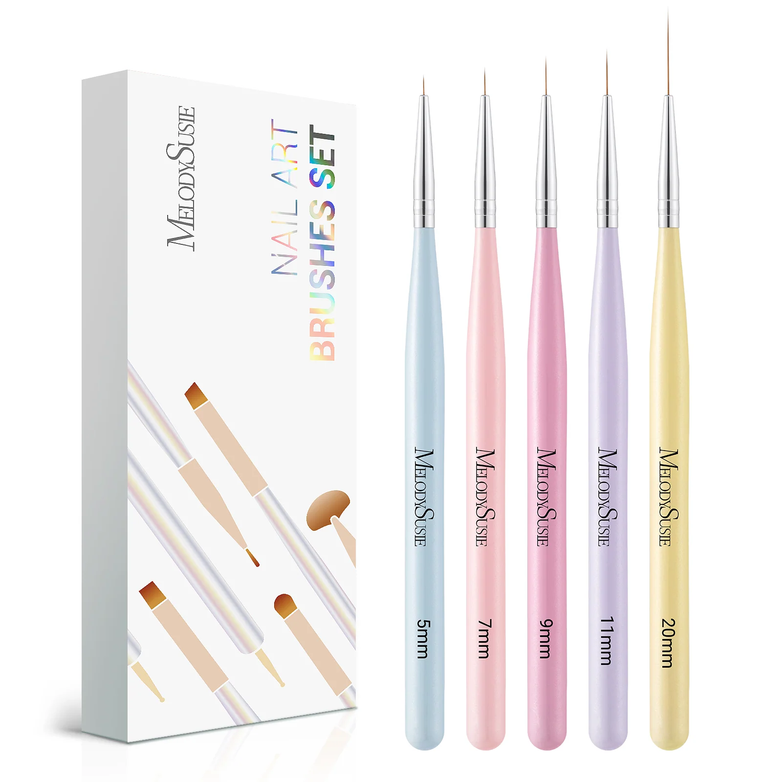 Nail Art Liner Brushes 5Pcs for Thin Lines - US Only