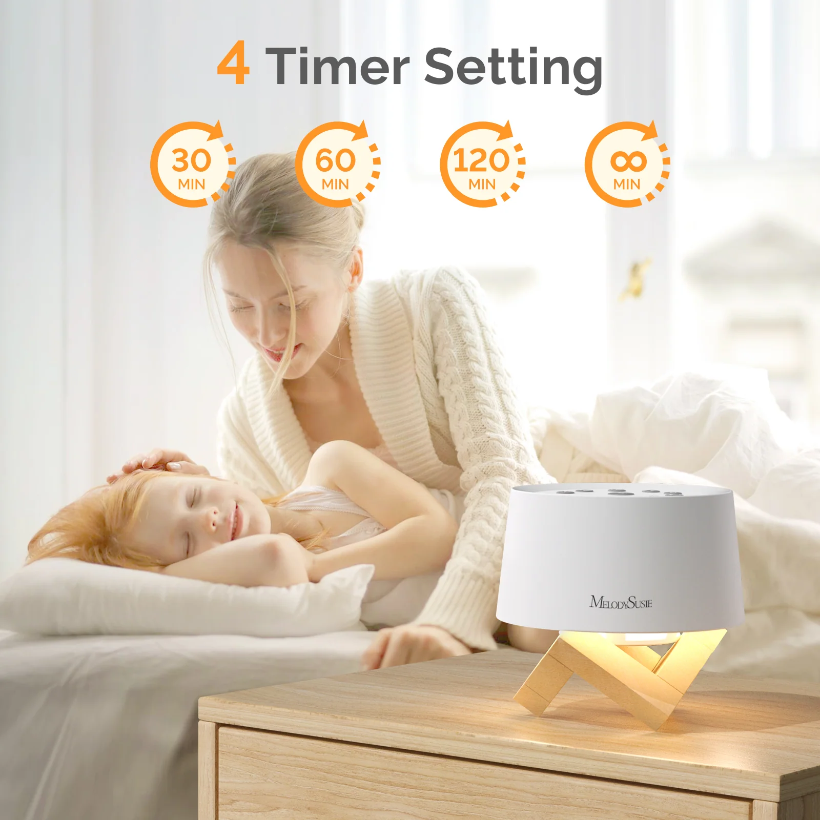 MelodySusie Portable White Noise Machine with Night Light and 31 Sounds