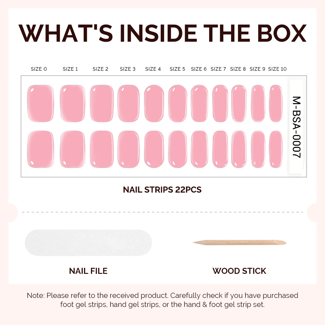 Classic Collection Real Gel Nail Strips with Pre-Cured Glossy Top Coat