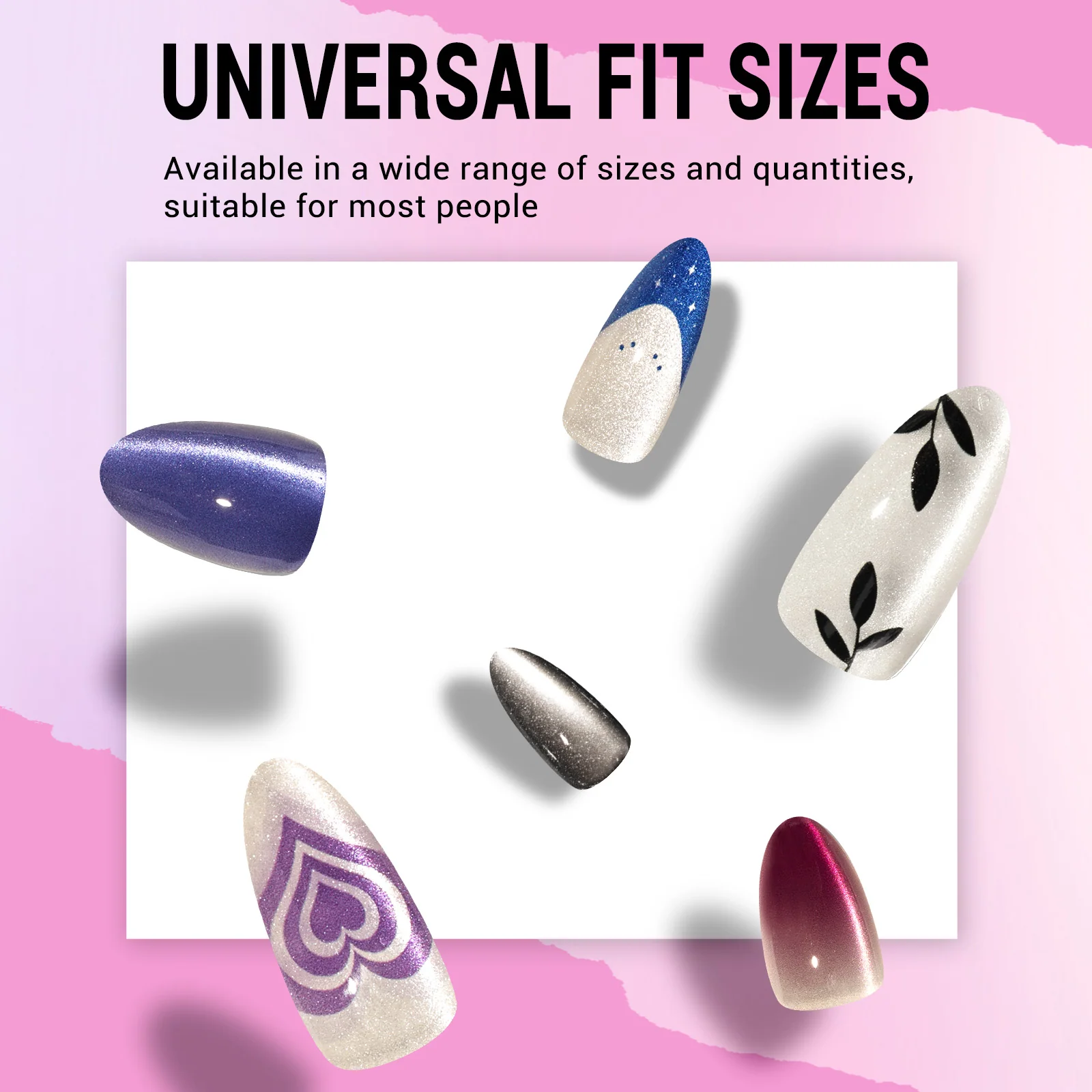 Purple Heart Press On Nails Kit: 30 Nails with Adhesive and Tools