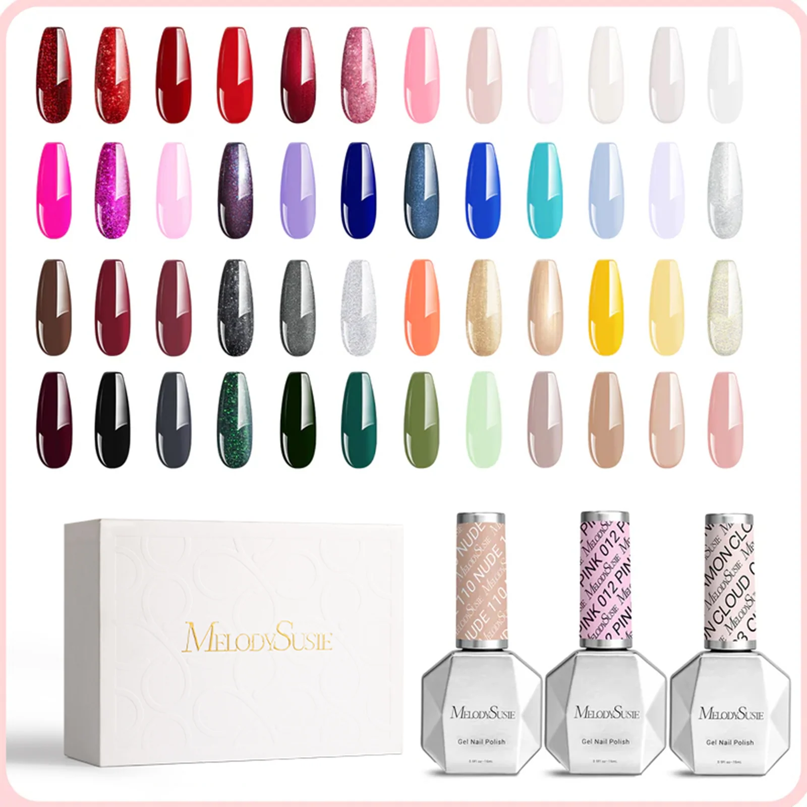 15ml TPO-Free Thick Gel Nail Polish Gift Box with 48 Colors