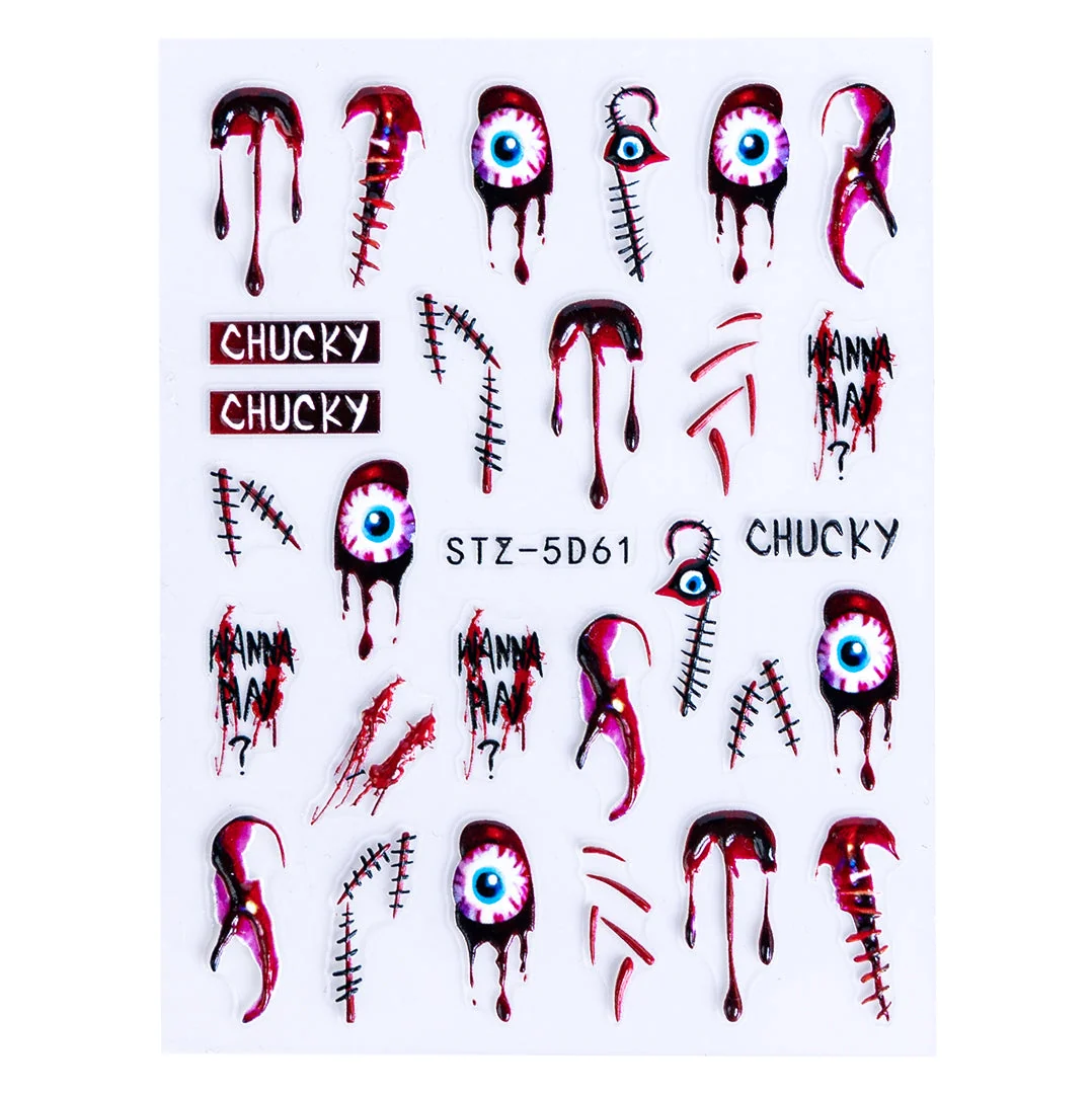 Halloween 3D Nail Art Stickers and Charms Set