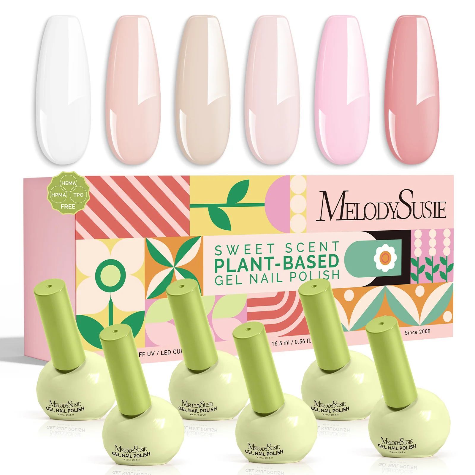 Melodysusie Crimberry Spark 6Pcs Scented Plant-Based Gel Polish Gift Set 16.5ml